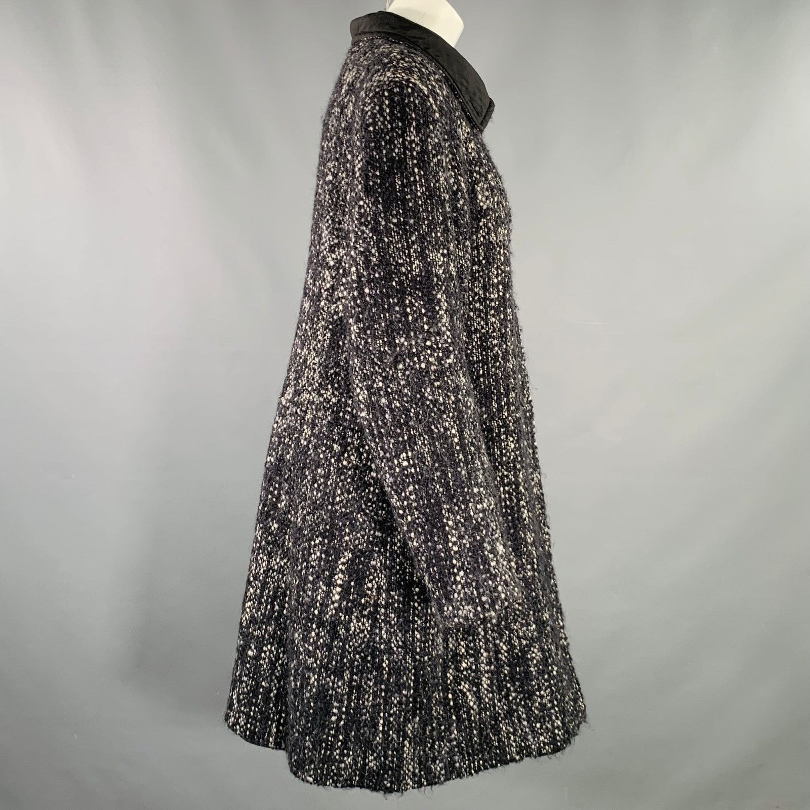 Other Black White Wool Blend Tweed Reversible Coat Size M / US 6-8 / IT 42-44 - 3 Thumbnail
