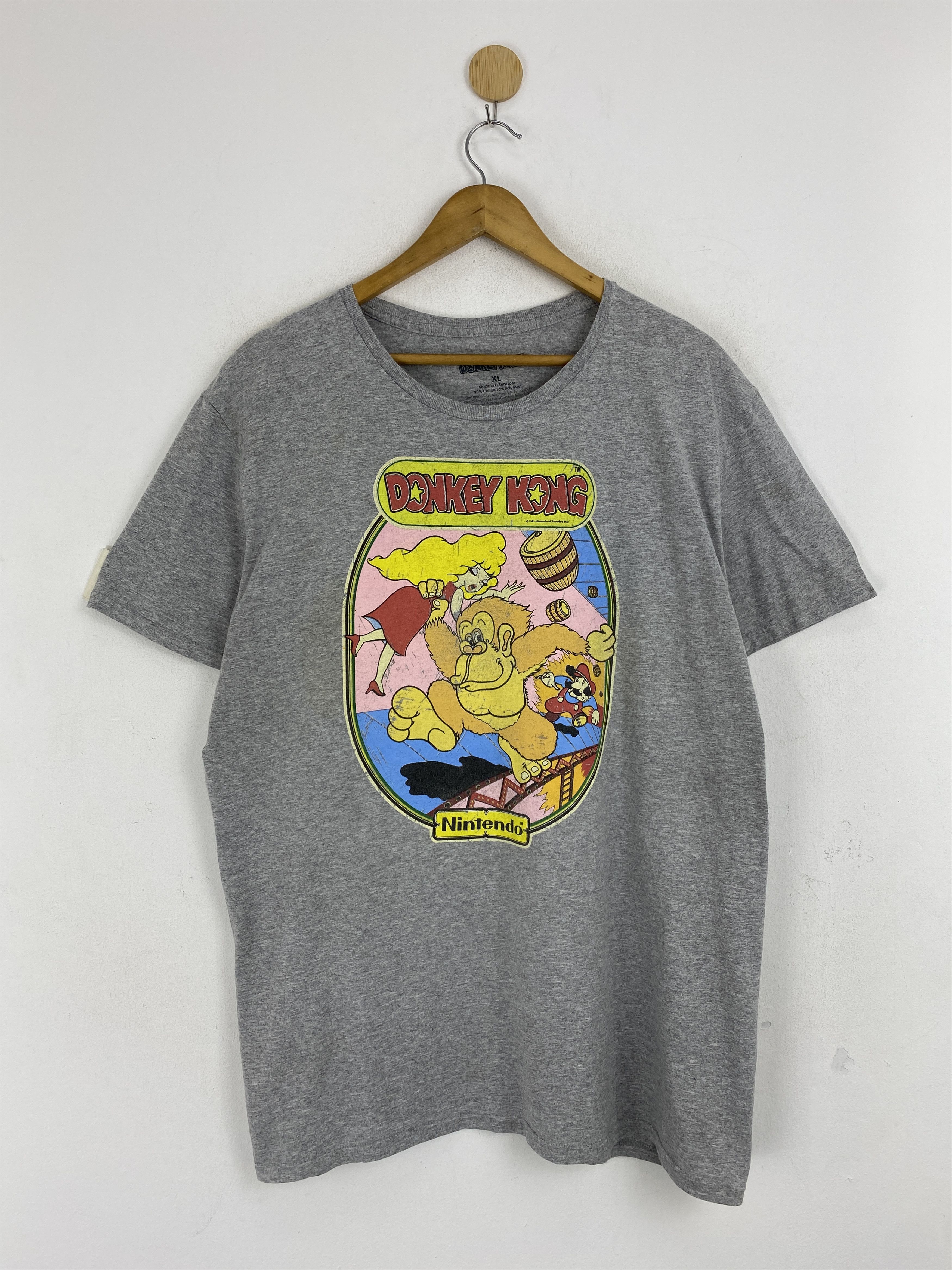 Nintendo × Vintage Vintage 90s Nintendo Donkey Kong Game Printed Tee TA0684 Size US XL / EU 56 / 4 - 1 Thumbnail