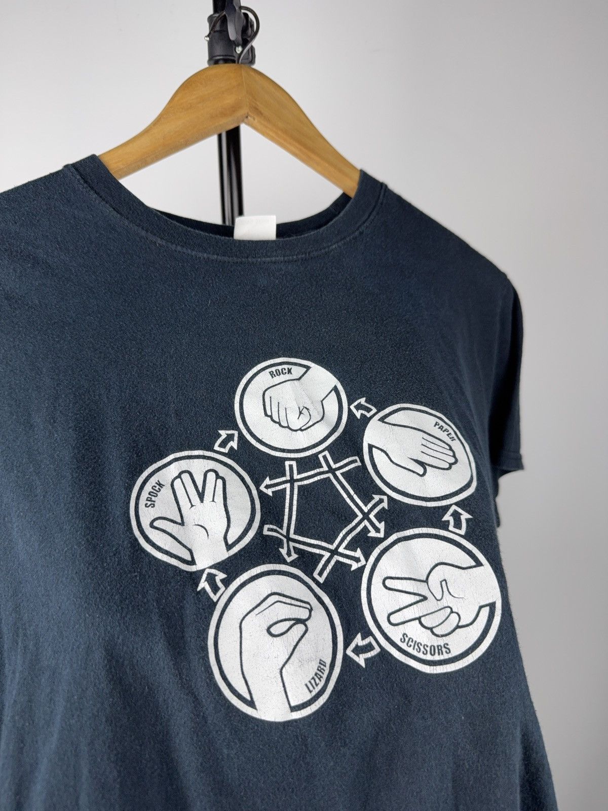 Vintage Rock Paper Scissors Lizard Spock Big Bang Theory Geek Tee Size US M / EU 48-50 / 2 - 5 Thumbnail