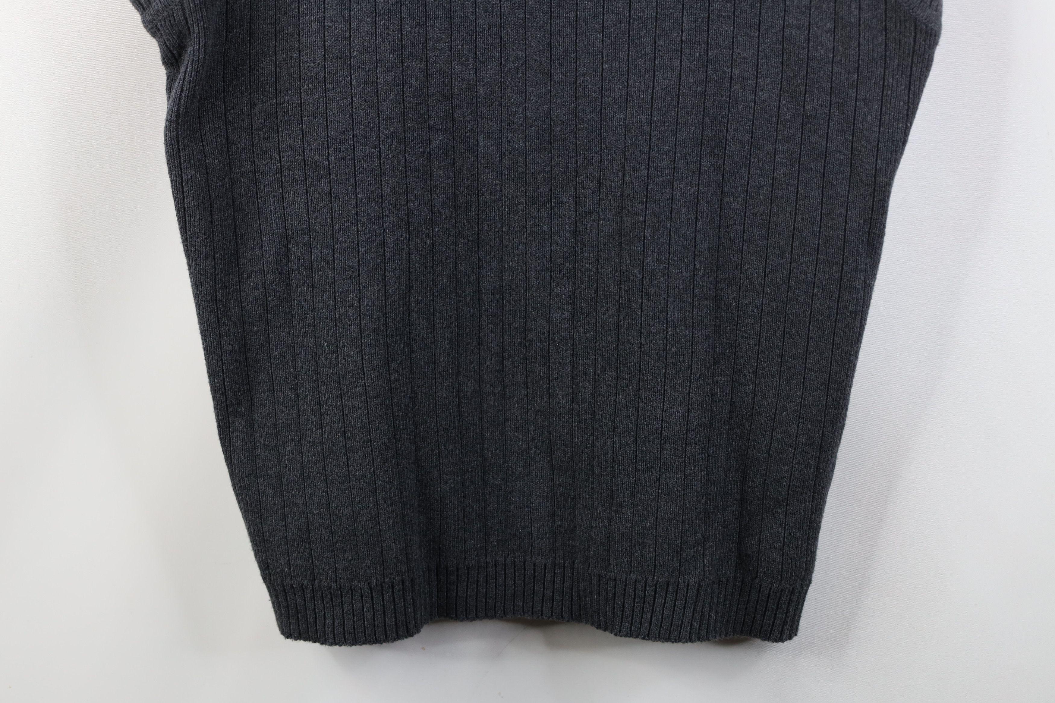 Vintage Vintage 90s Streetwear Cotton Ribbed Knit Sweater Vest Gray Size US M / EU 48-50 / 2 - 3 Thumbnail