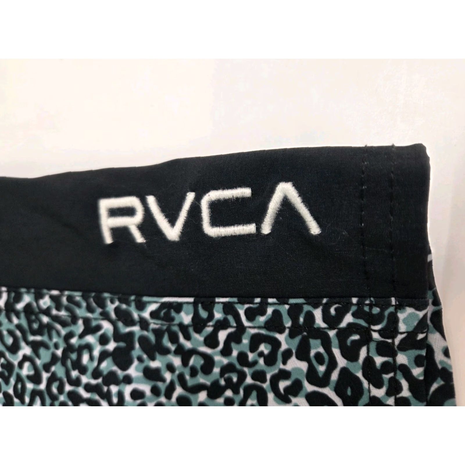 RVCA RVCA VA Board Shorts Men 33/8" Back Pocket Zip Drawstring Multicolor Green Black White Animal Print Hawaiian Quick Dry Stretch Beach Surfing Men 33 Size US 33 - 5 Thumbnail