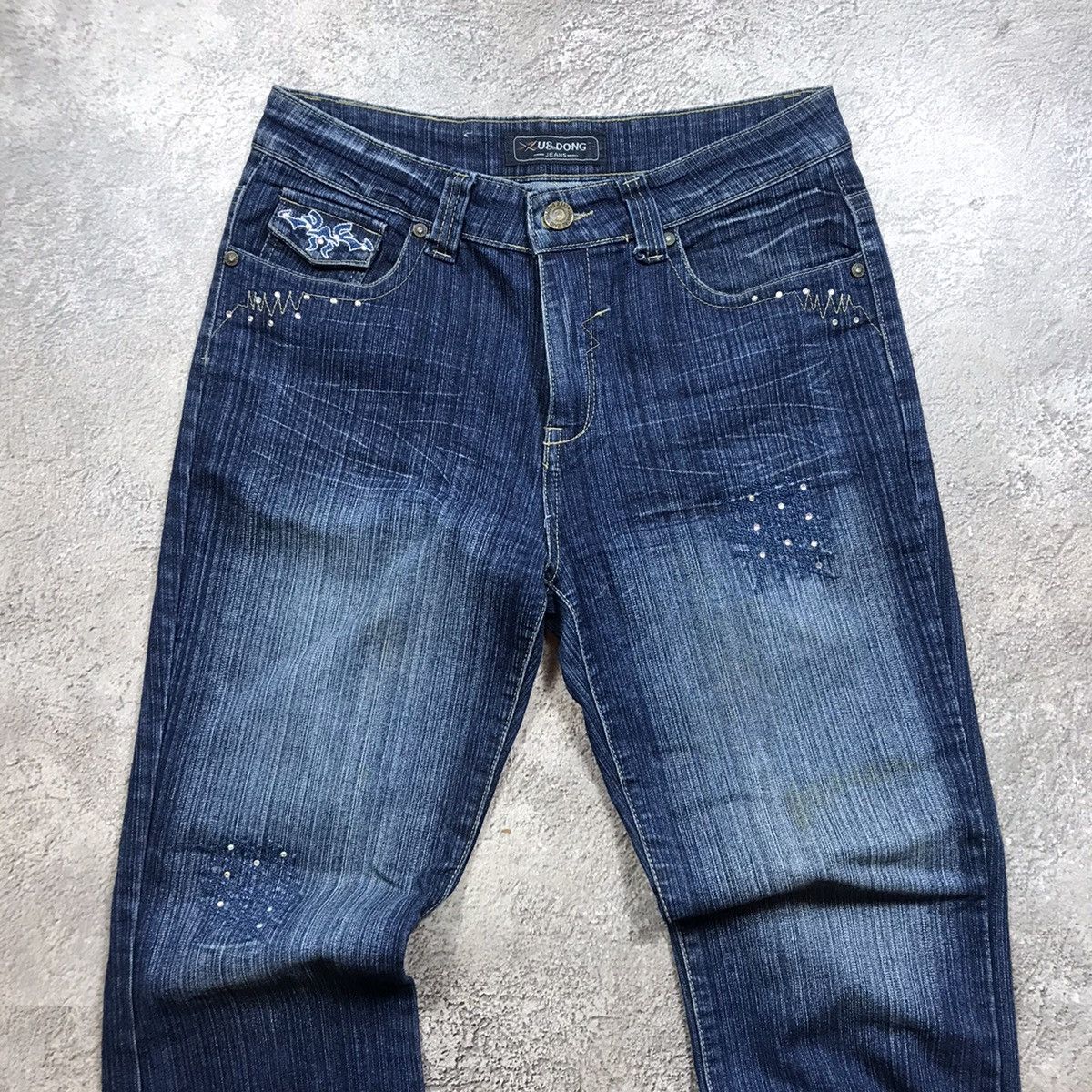 Vintage Vintage 90s Baggy Distressed Wide Leg Jeans Grunge Logo 28 Size 28" / US 6 / IT 42 - 3 Thumbnail