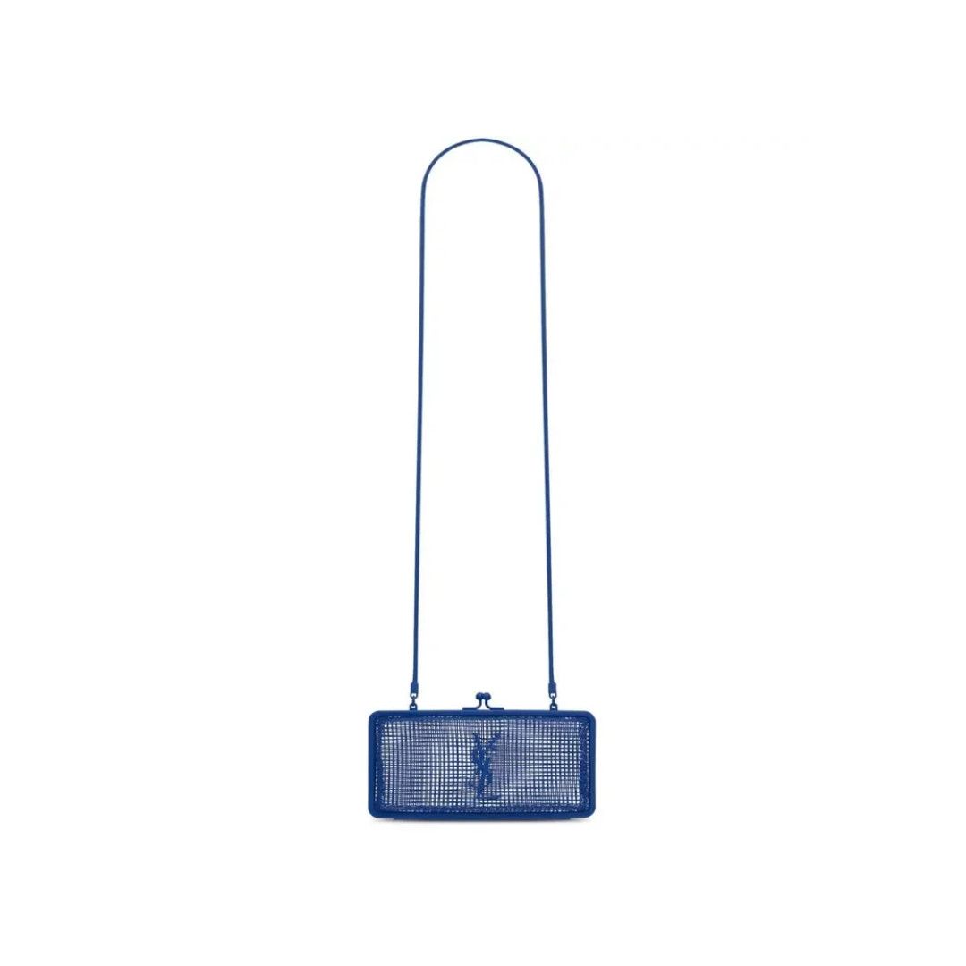 Saint Laurent Paris o1s1wg111224 Size: OS / Evening Cage Metallic Bag in Blue Size ONE SIZE - 1 Thumbnail
