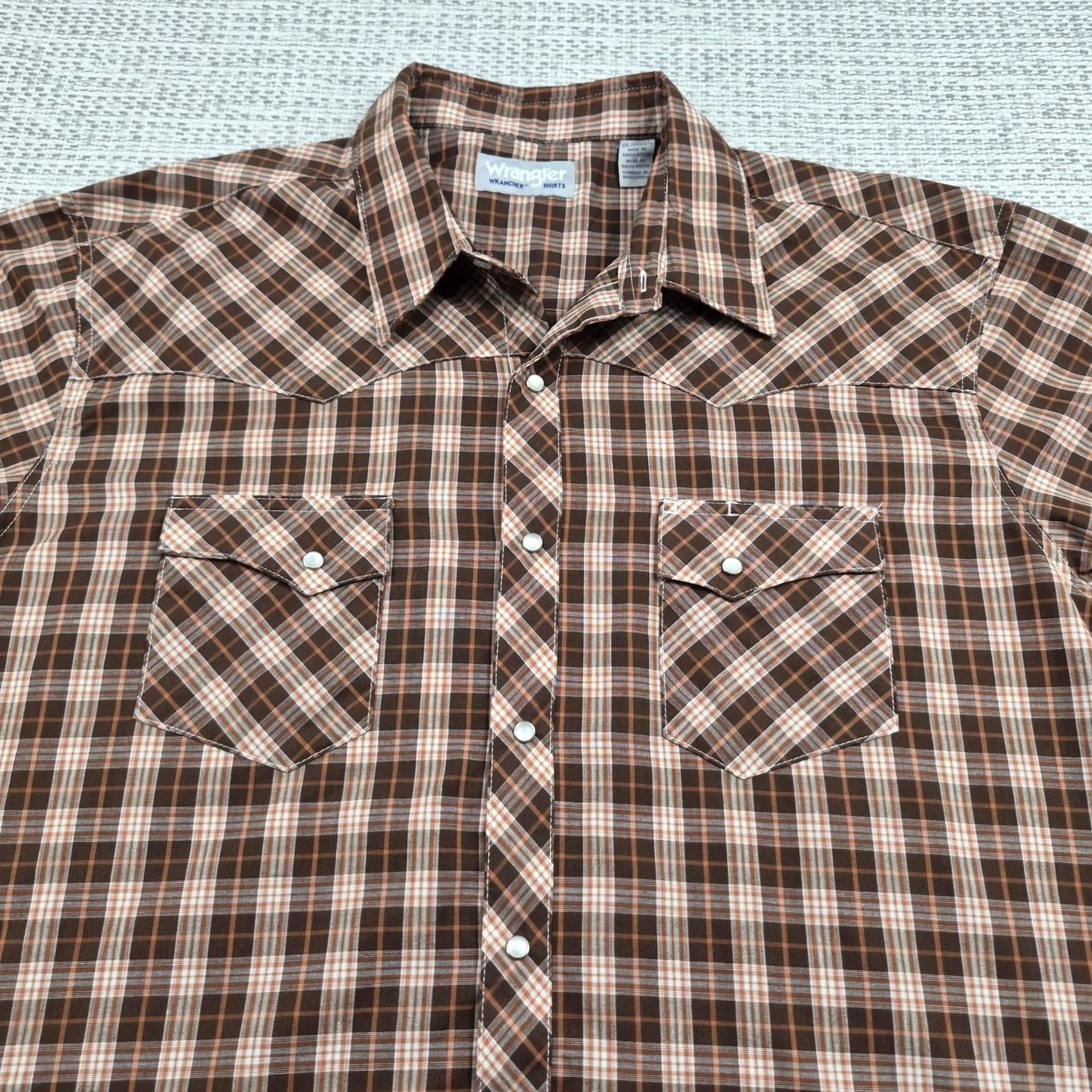 Wrangler Wrangler Wrancher Snap Up Shirt Mens 2XL Plaid Long Sleeve Western Cowboy Size US XXL / EU 58 / 5 - 4 Thumbnail