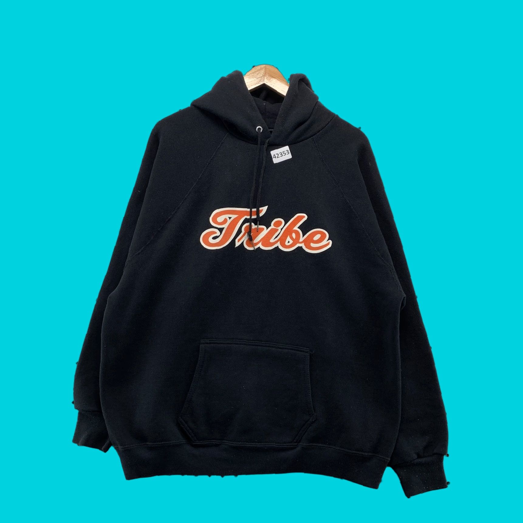 Vintage VTG Discus Athletic Hoodie Mens XL Black Pullover 80s Sweatshirt Cotton Fleece Vintage 1980s Mens Hooded Sweatshirt Size US L / EU 52-54 / 3 - 1 Thumbnail