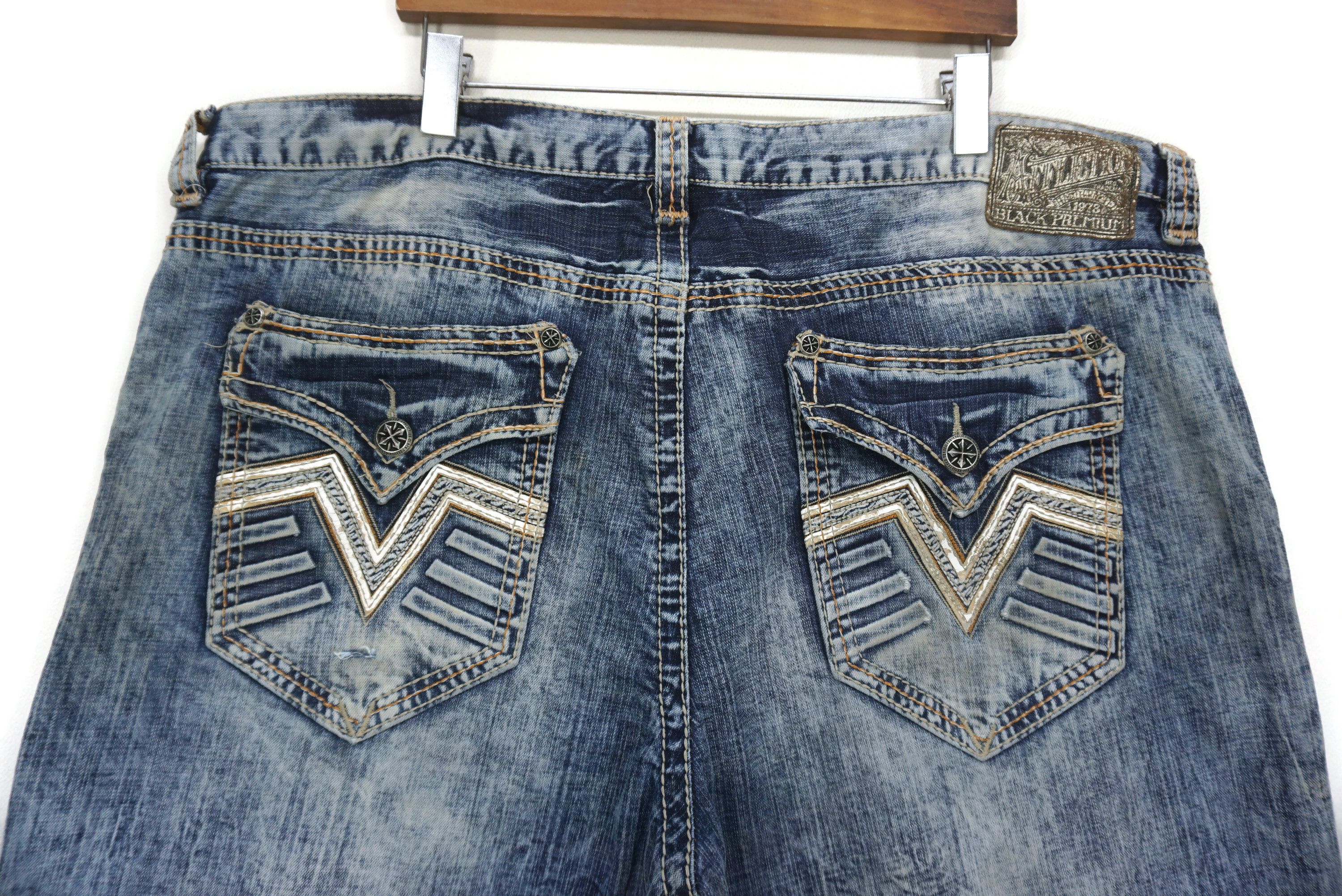 Affliction Blake Jeans Size 42 fit W45xL34.5 Black Premium Denim Size US 42 / EU 58 - 10 Thumbnail