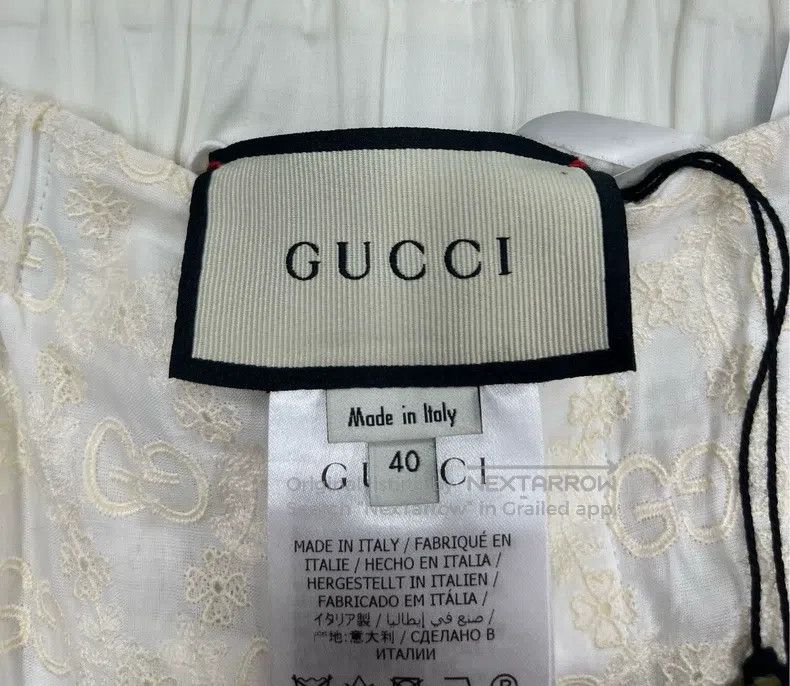 Gucci Gucci Ivory white embroidered old flower full logo shorts Size 26" / US 2 / IT 38 - 3 Thumbnail
