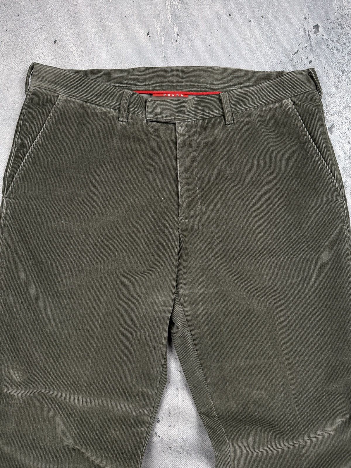 Prada Prada Milano Archive Corduroy Pants Olive Green Size US 36 / EU 52 - 2 Thumbnail