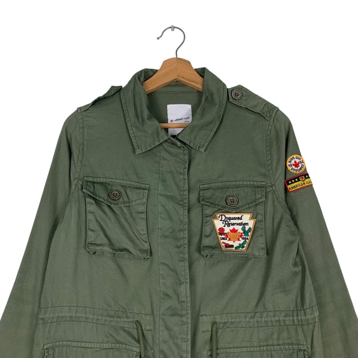Japanese Brand DOUBLEFOCUS Dsquared Patches Field Jacket #1237-C56 Size US L / EU 52-54 / 3 - 2 Thumbnail
