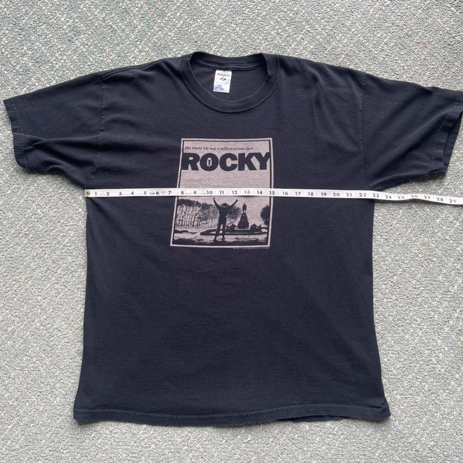 Jerzees Vintage 2000s Rocky Movie Promo Graphic Mens T-Shirt Size XL Size US XL / EU 56 / 4 - 5 Thumbnail