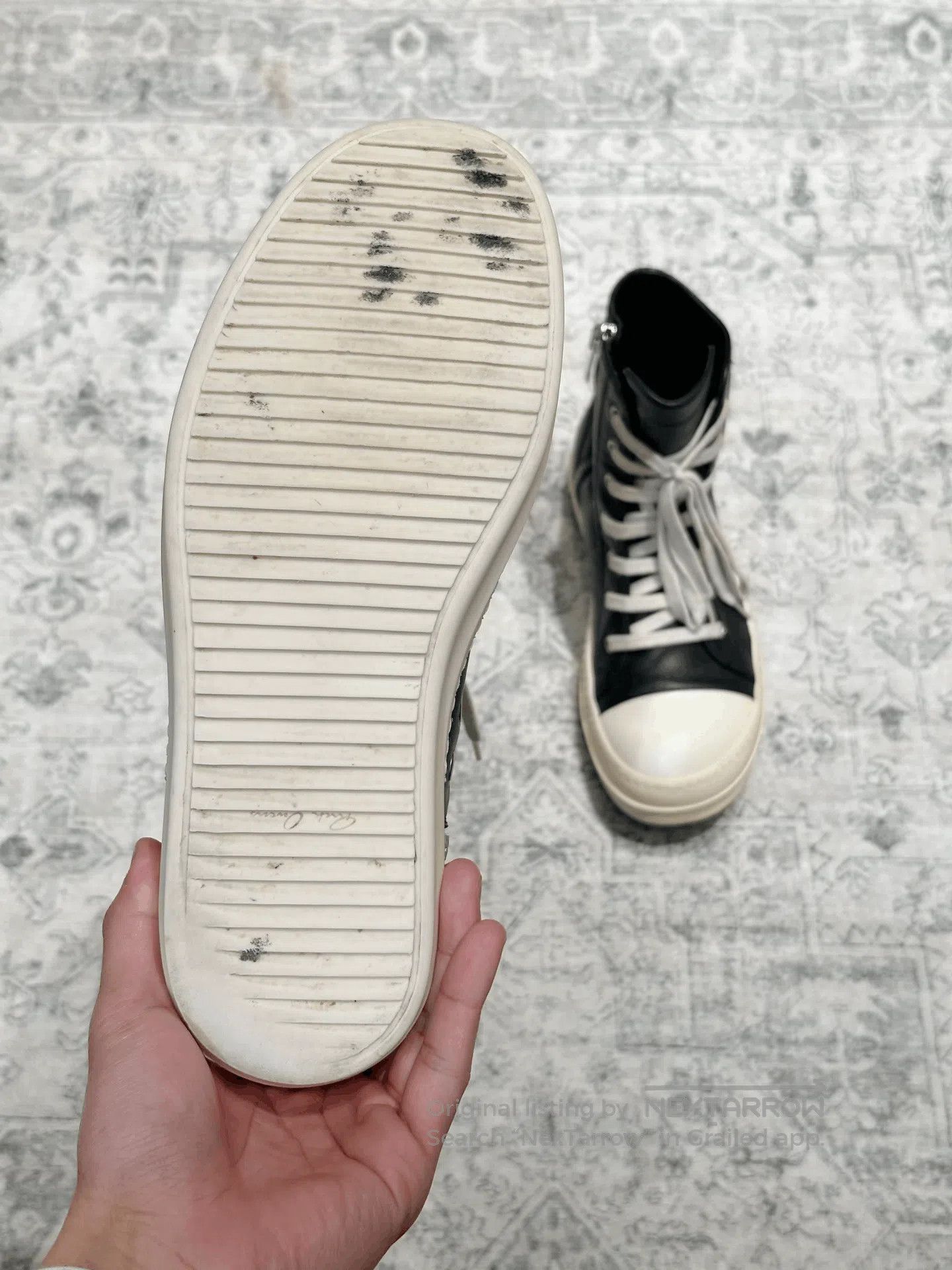 Rick Owens Rick Owens High-Top Leather Sneakers. Size US 7 / EU 40 - 8 Thumbnail