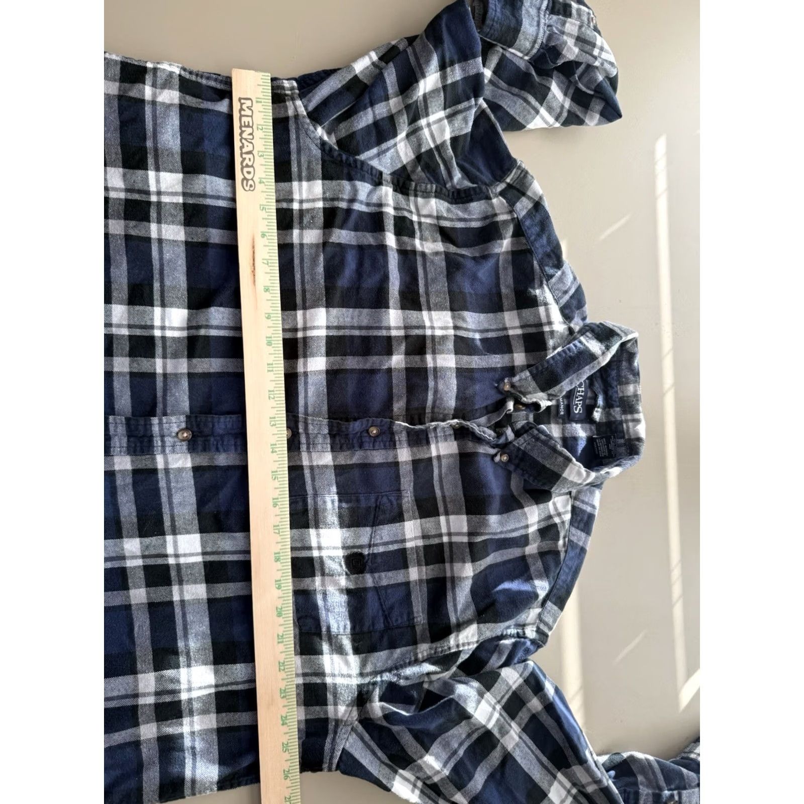 Chaps Chaps Shirt Mens 2XB Black Blue Plaid Long Sleeve Button Down Preppy Money Work Size US XXL / EU 58 / 5 - 5 Thumbnail