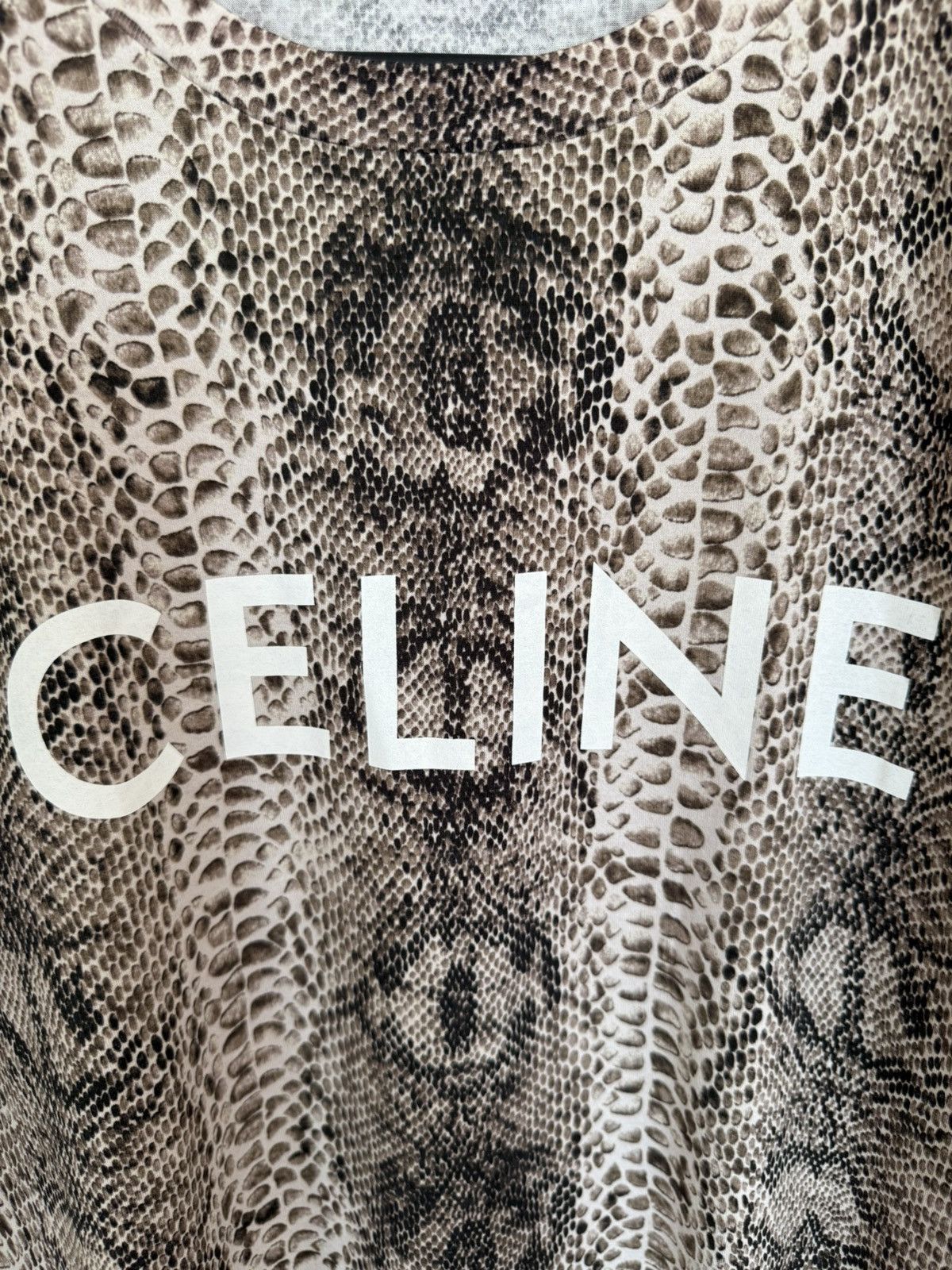 Celine Rare Celine snakeskin logo T shirt Hedi Slimane grail L BNWT Size US L / EU 52-54 / 3 - 8 Thumbnail
