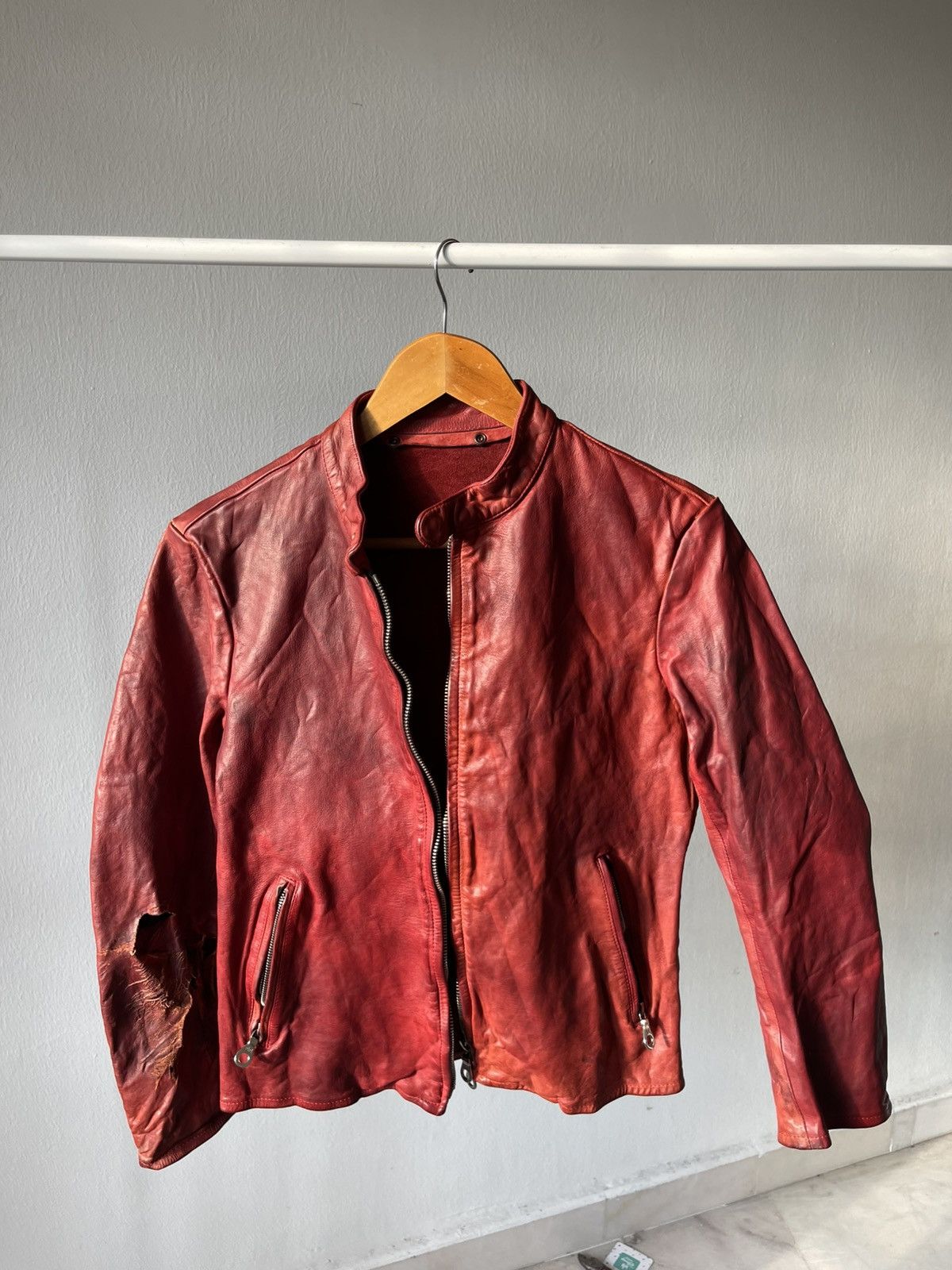 Isamu Katayama Backlash Isamu Katayama Backlash Red Leather Biker Jacket Size US XS / EU 42 / 0 - 3 Thumbnail