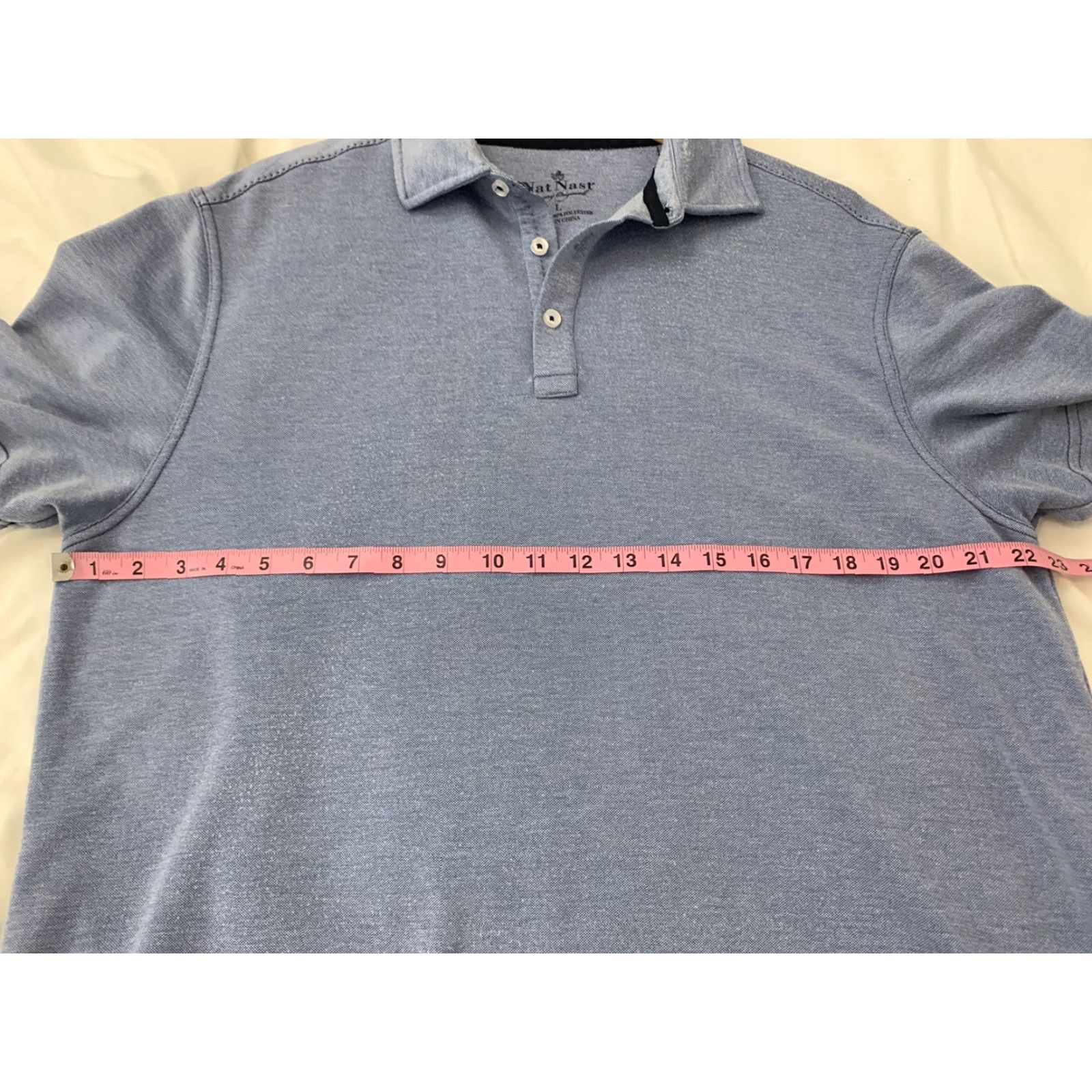 Nat Nast NAT NAST Polo Shirt Men L Blue Short Sleeve Button Front Rugby Shirt NAT NAST Blue Polo Large L Men Color Blue Button-Up Shirt Size US L / EU 52-54 / 3 - 7 Thumbnail