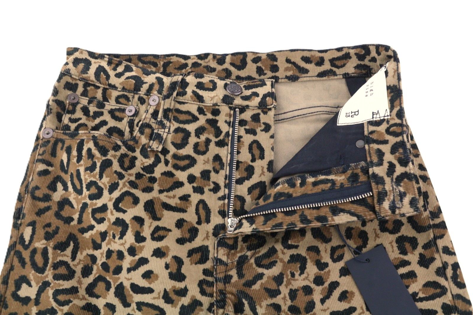 R13 HIGH RISE SKINNY W29 Midnight Leopard Corduroy 85774 Size 29" - 4 Thumbnail