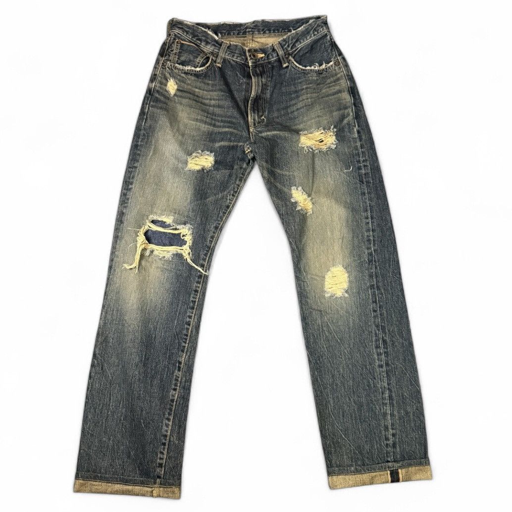 If Six Was Nine Vtg Archival Selvedge Edwin 505s Thrashed Distressed Mud Size US 29 - 1 Thumbnail