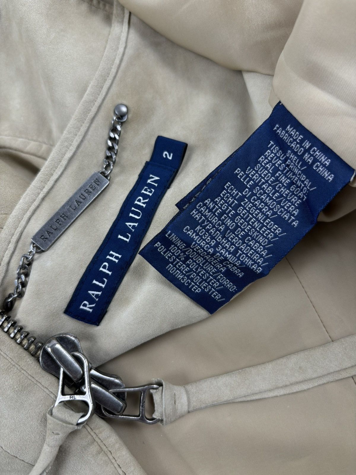 RRL Ralph Lauren × Ralph Lauren × Ralph Lauren Purple Label VTG 90's RALPH LAUREN Suede-Leather Multi-Pocket Zip Gilet Cargo Vest Jacket 2 Size XS / US 0-2 / IT 36-38 - 13 Thumbnail