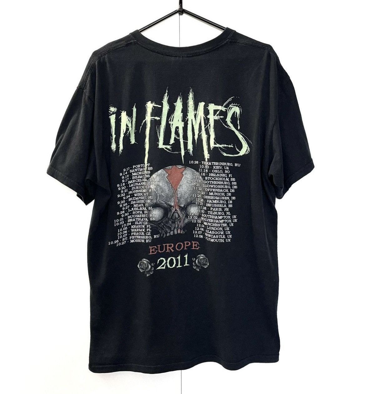Band Tees × Vintage 🇸🇪Vintage In Flames Band Rock Tee Shirt Size US L / EU 52-54 / 3 - 2 Thumbnail