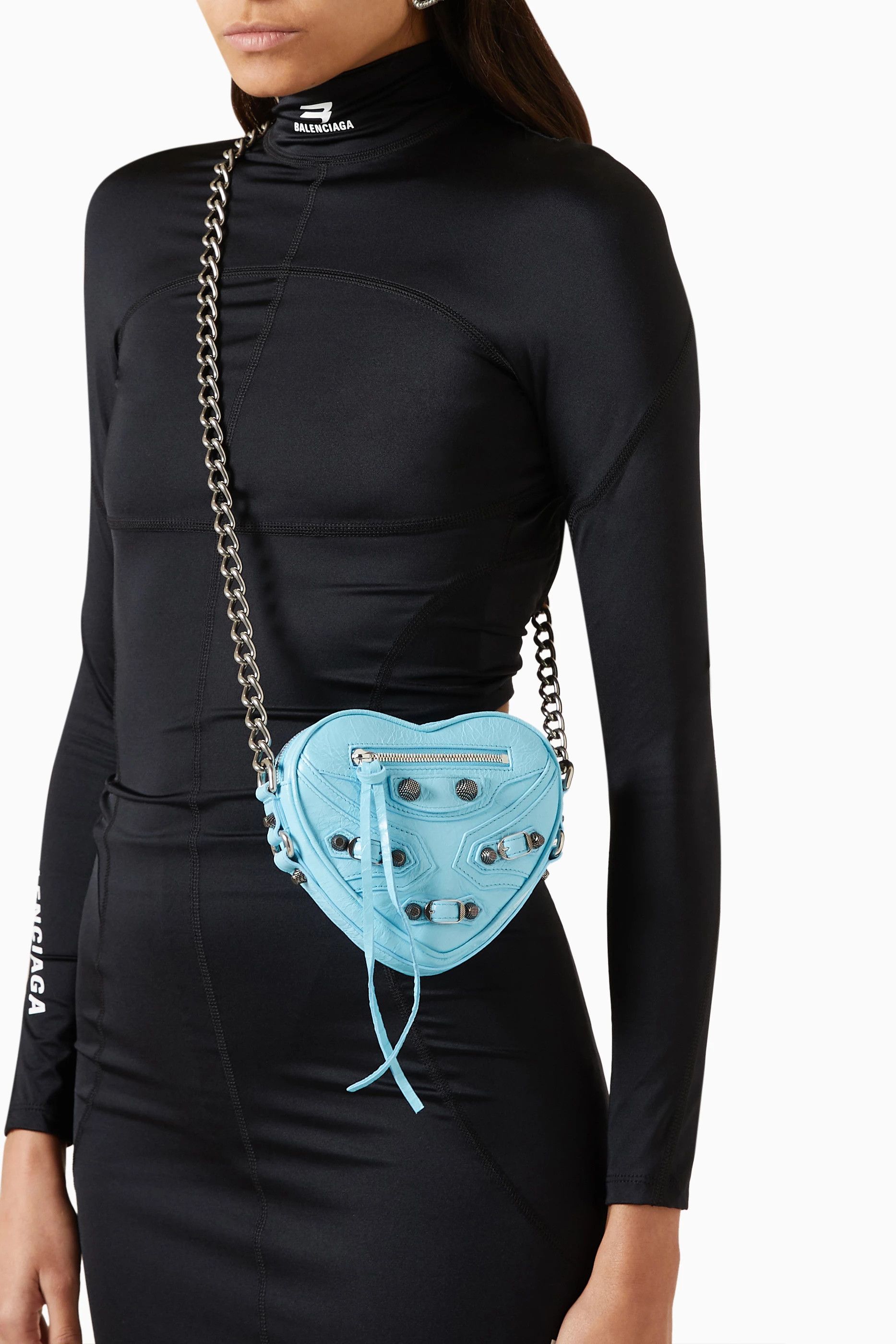 Balenciaga o1mt1gz1124 Size: OS / Le Cagole Heart Mini Bag in Blue Size ONE SIZE - 2 Thumbnail