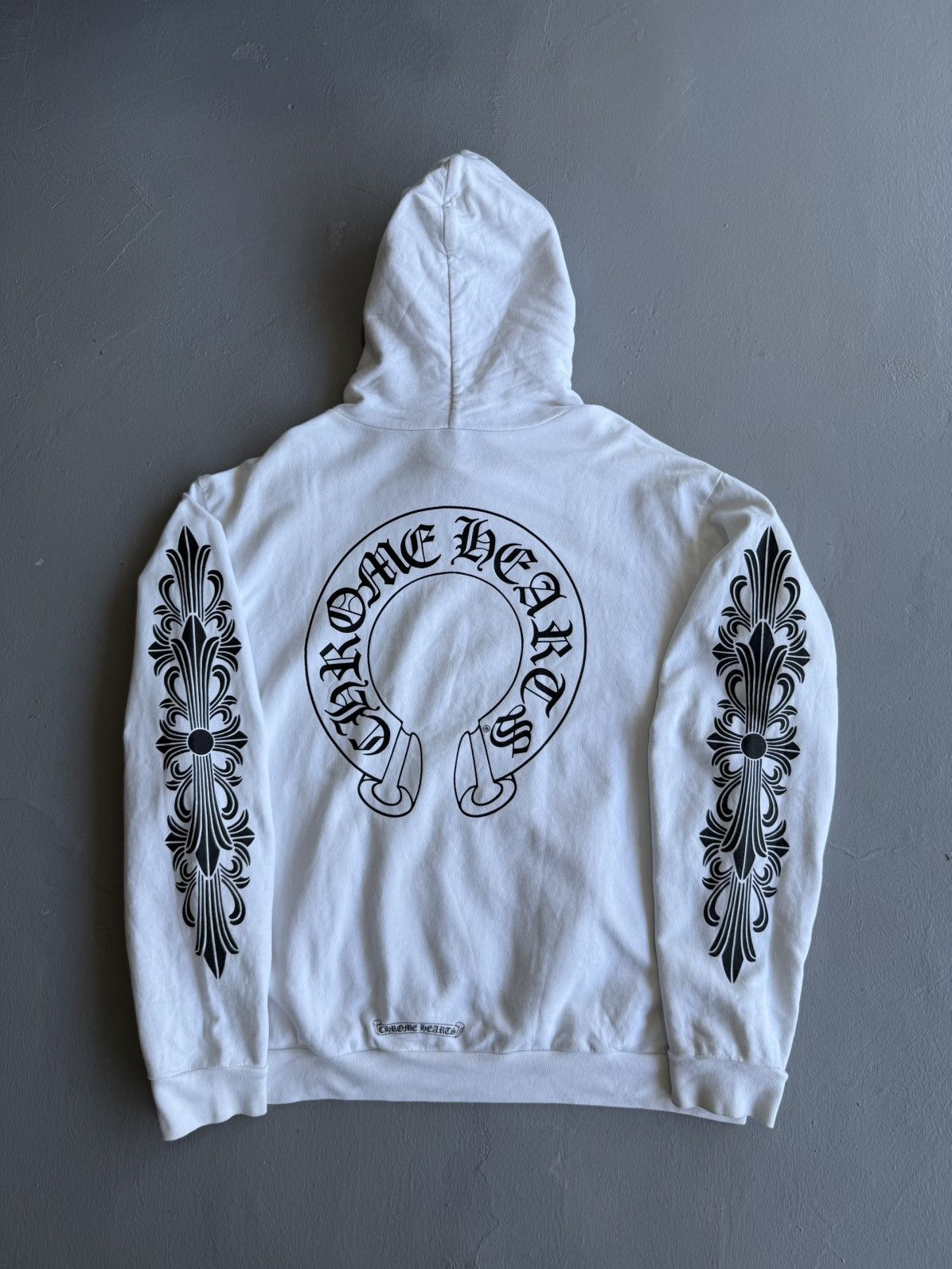 Chrome Hearts Chrome Hearts Floral Horseshoe ZipUp White
