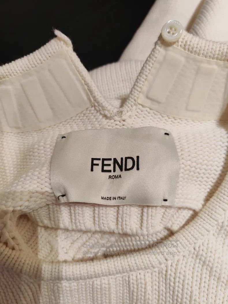 Fendi Fendi Off-white Knit Sleeveless Open Back Dress Size S / US 4 / IT 40 - 4 Thumbnail