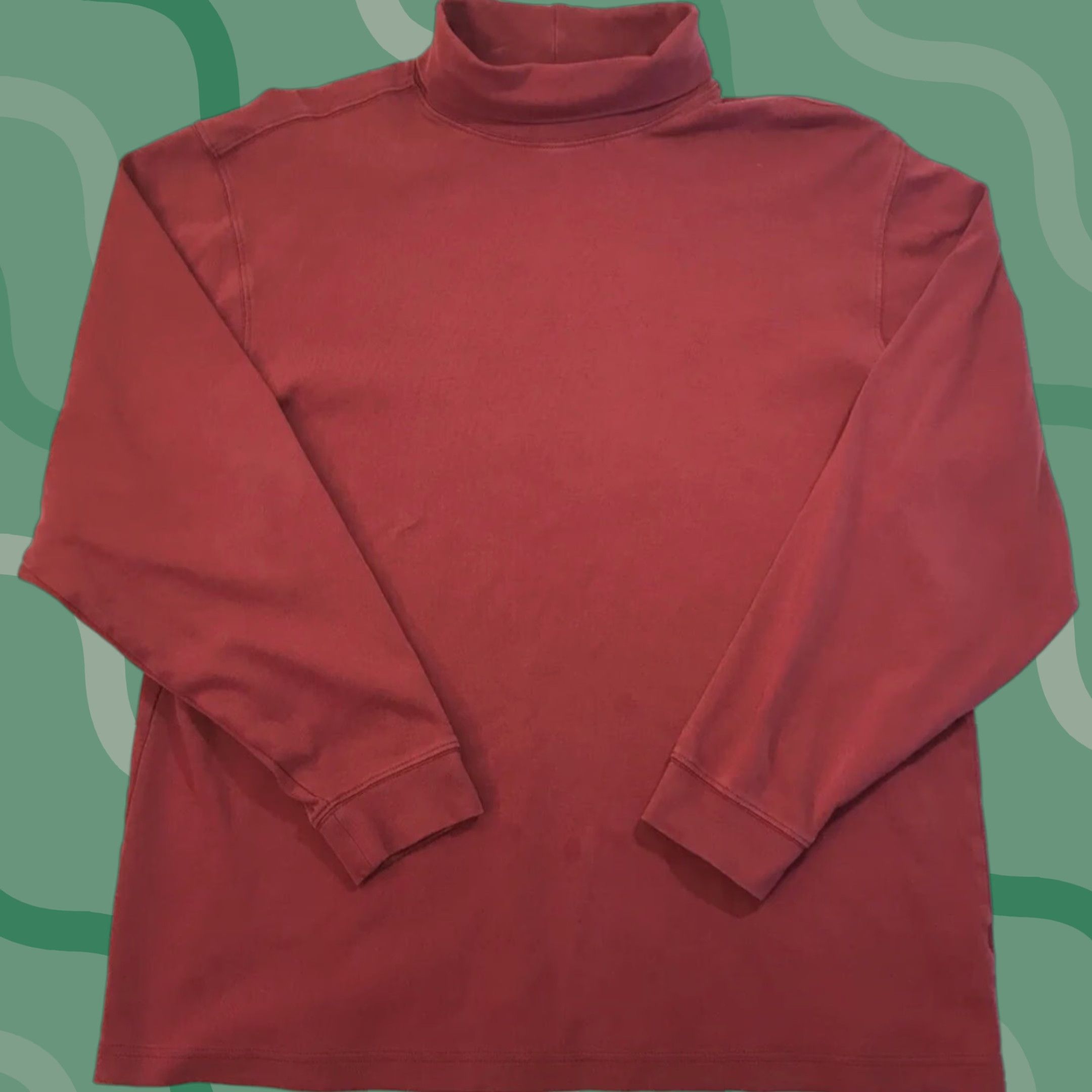 Layer 8 LL Bean Mens Turtleneck Shirt Large Red Long Sleeve Activewear Pullover Size US L / EU 52-54 / 3 - 1 Thumbnail
