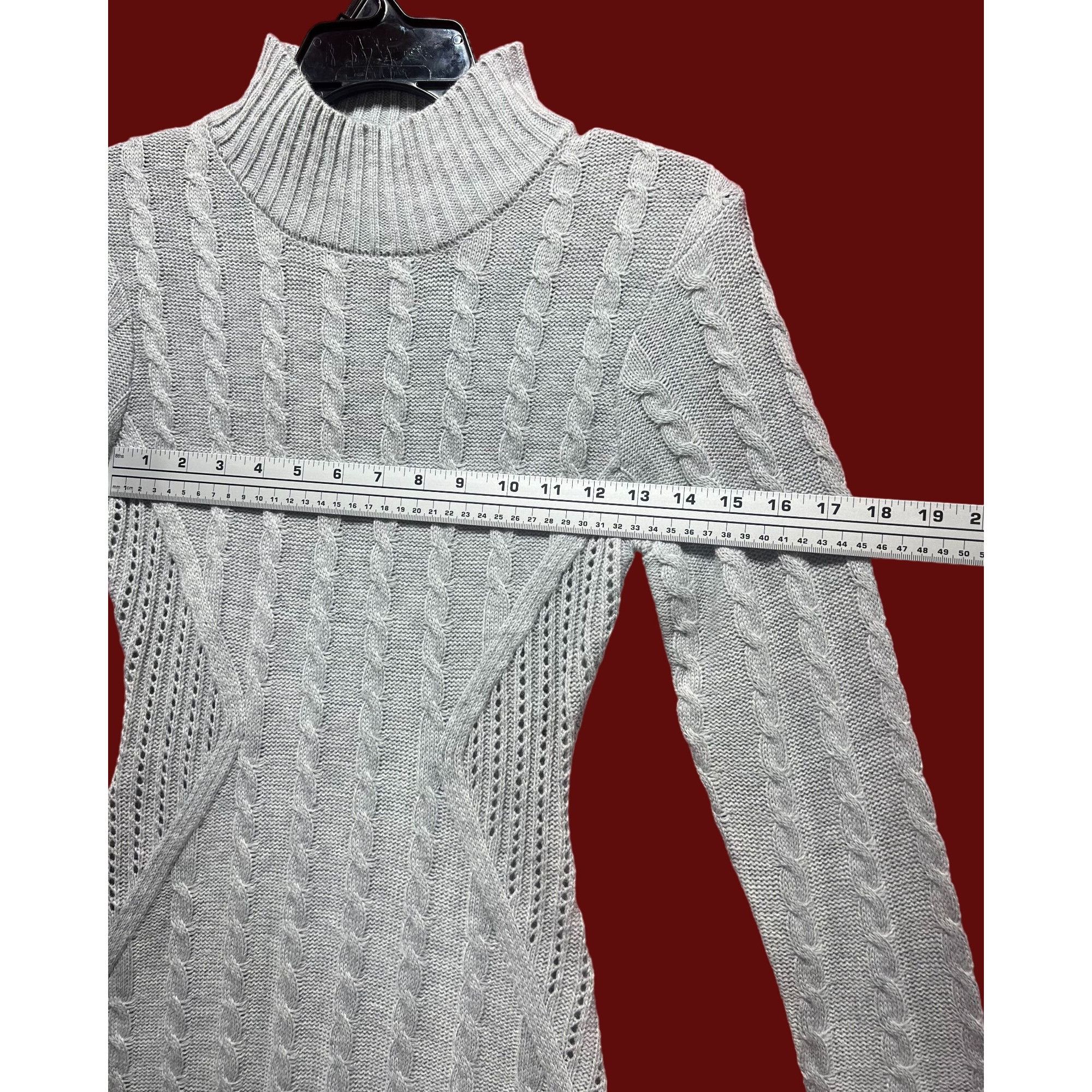 Other Just Polly - Women's Turtleneck Cable Knit Sweater Dress - G Size S / US 4 / IT 40 - 3 Thumbnail