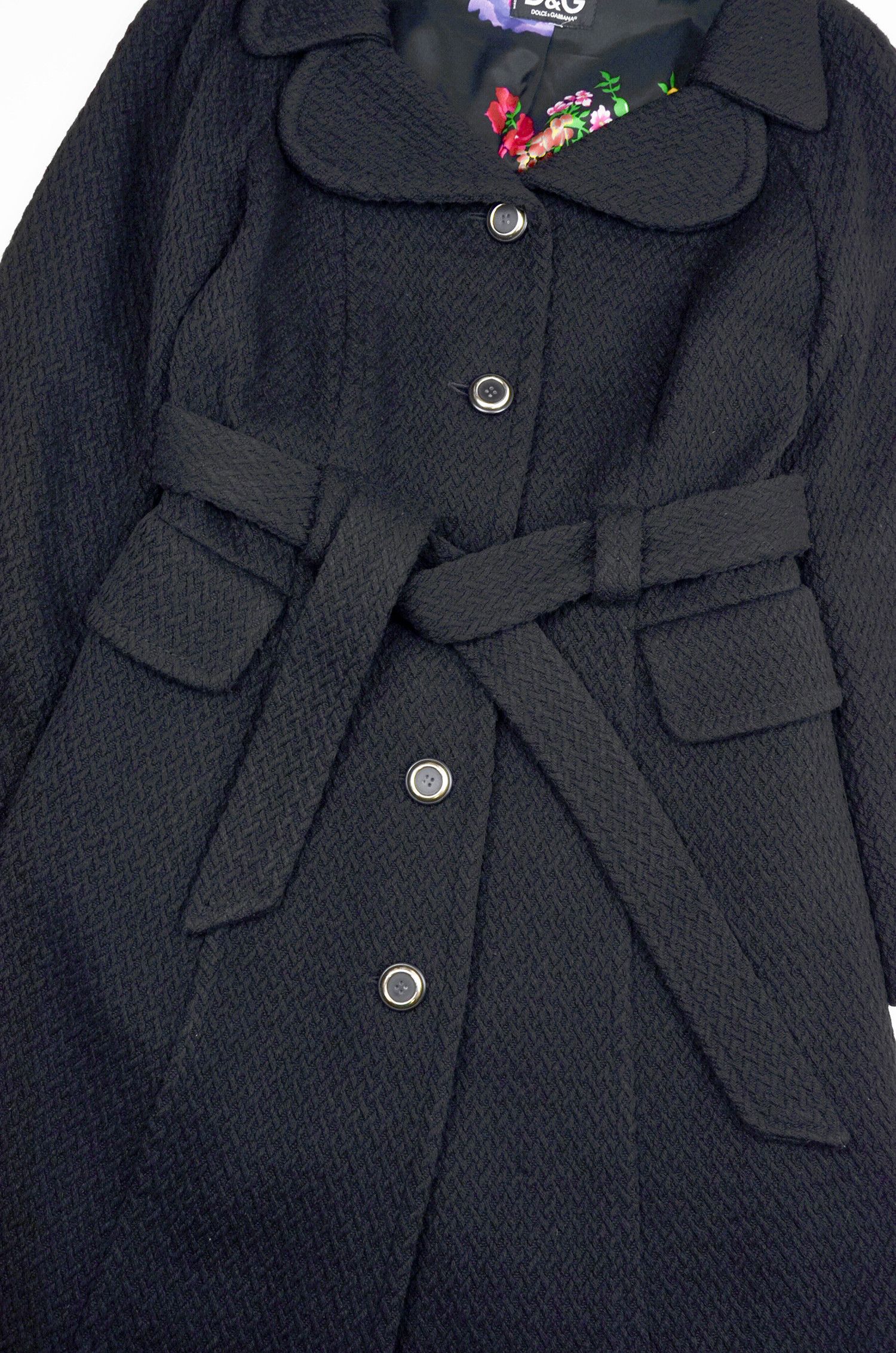 Dolce & Gabbana Dolce & Gabbana Vintage Black Wool Blend Overcoat – Size M Size S / US 4 / IT 40 - 6 Thumbnail