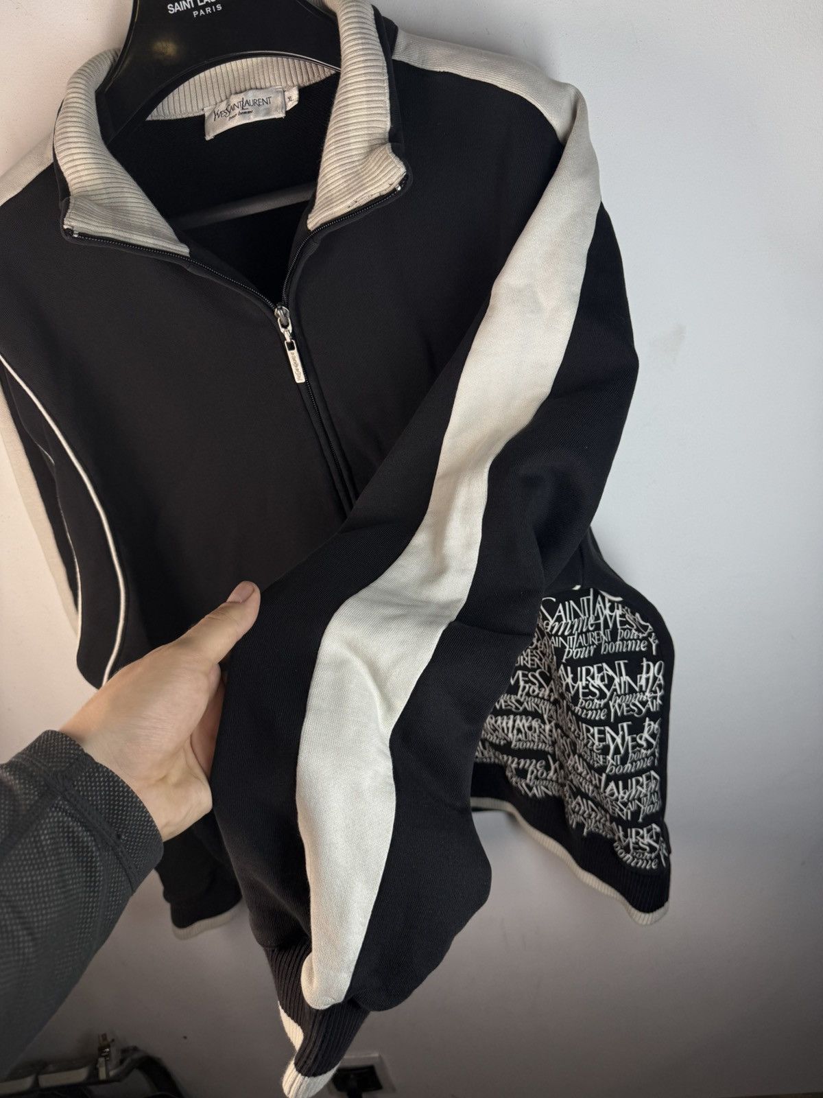 Yves Saint Laurent Black YSL Sweatshirt Zip Multilogo YSL Sweater YSL Jacket Size US XL / EU 56 / 4 - 13 Thumbnail