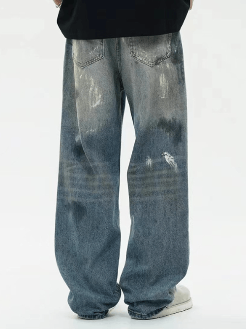 Japanese Brand × Jean Men's American loose straight-leg vintage distressed jeans Size US 32 / EU 48 - 4 Thumbnail