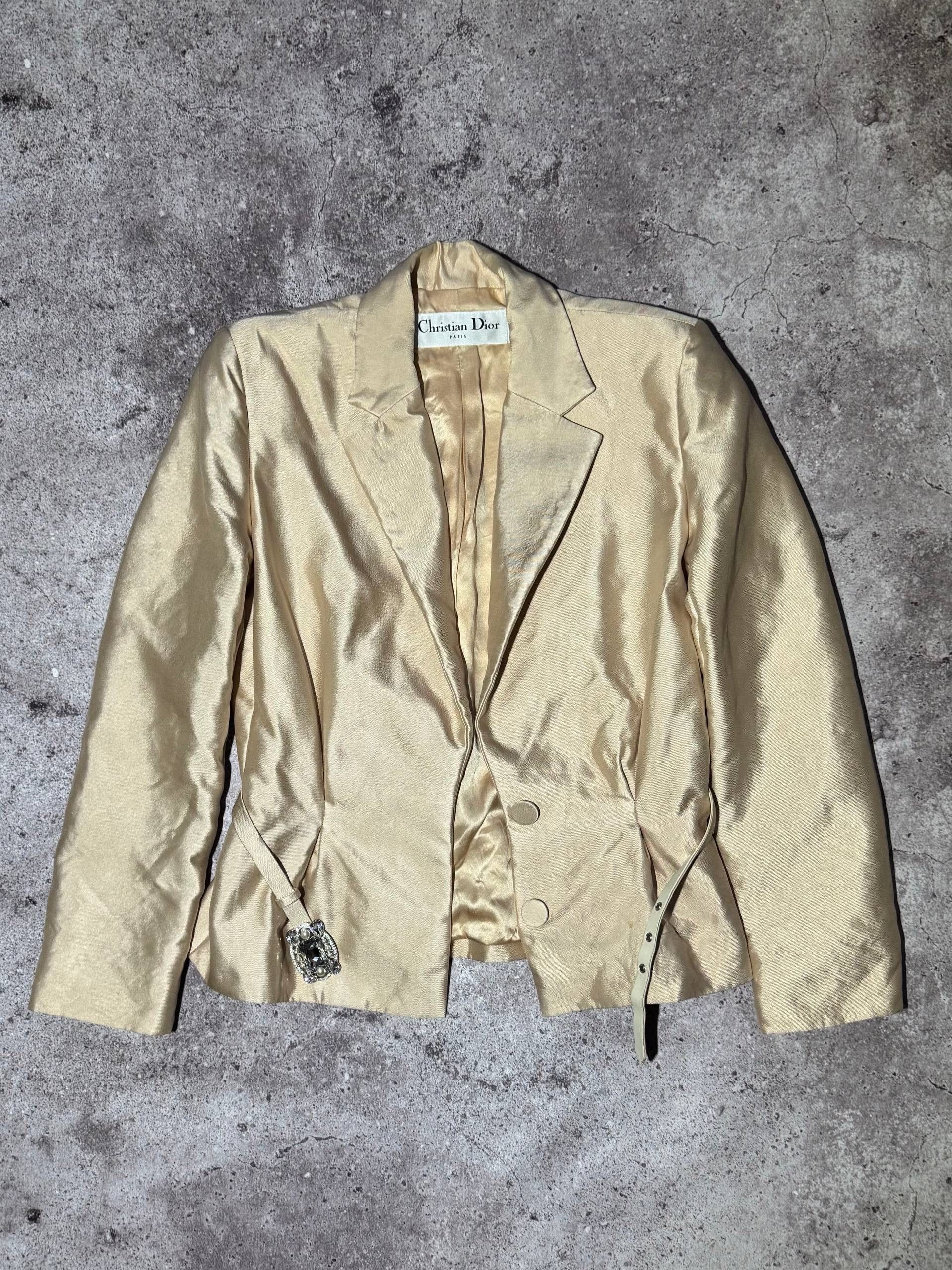 Dior Christian Dior Vintage Women’s Beige Blazer Made in Italy Size M / US 6-8 / IT 42-44 - 6 Thumbnail