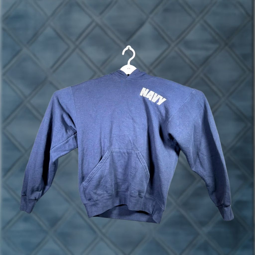 Soffe Soffe Hoodie Mens S Blue Polyester Fleece-Lined US Navy Pullover Hooded Performance USA Vintage Size US S / EU 44-46 / 1 - 1 Thumbnail
