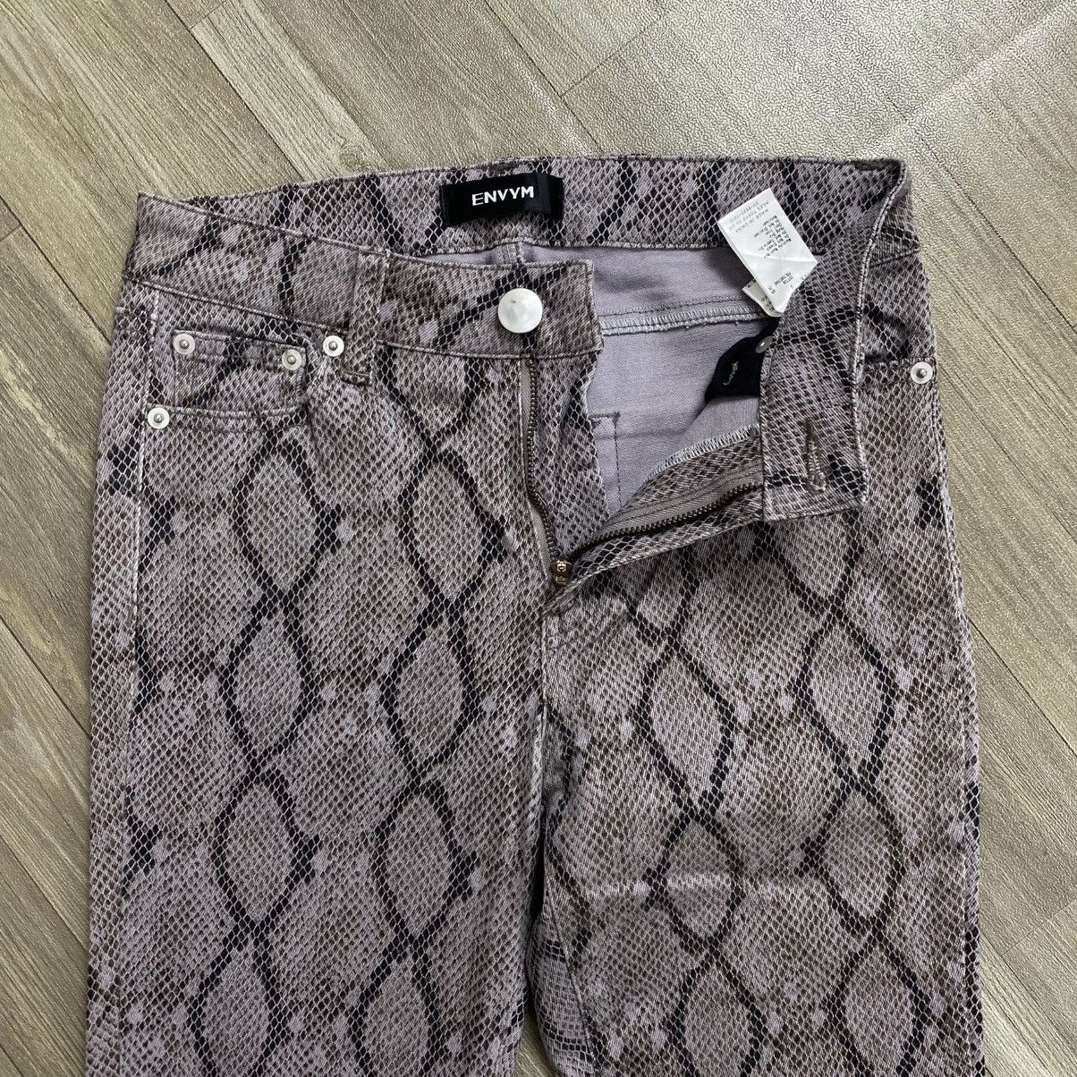 Hysteric Glamour × Japanese Brand Envym snake skin flare jeans pant Size US 26 / EU 42 - 6 Thumbnail