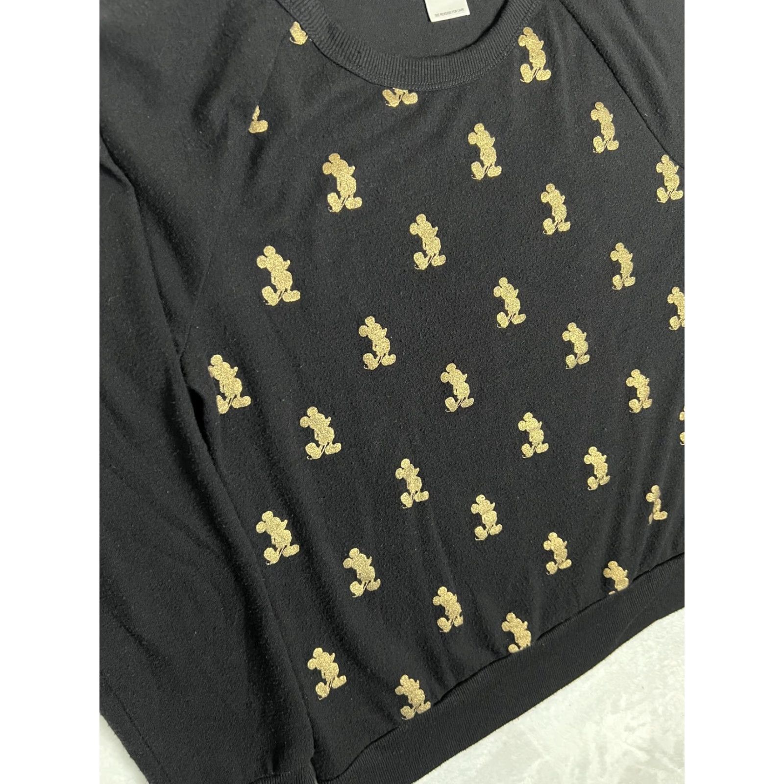 Disney Disney Sweatshirt Womens XL Black Gold Mickey Mouse All Over Print Crewneck Size XL / US 12-14 / IT 48-50 - 6 Thumbnail