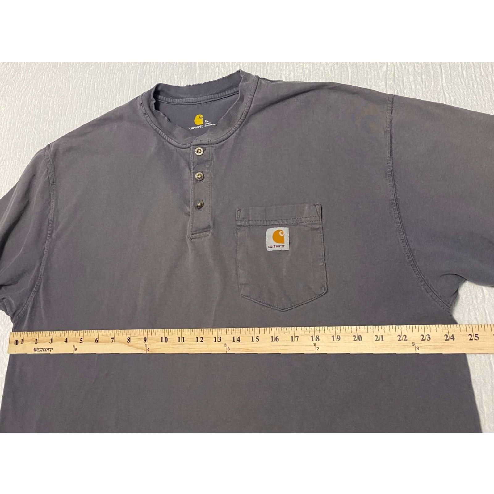 Carhartt VINTAGE Carhartt Long Sleeve Shirt Men's XL Gray Front Pocket 1/4 Button Size US XL / EU 56 / 4 - 6 Thumbnail
