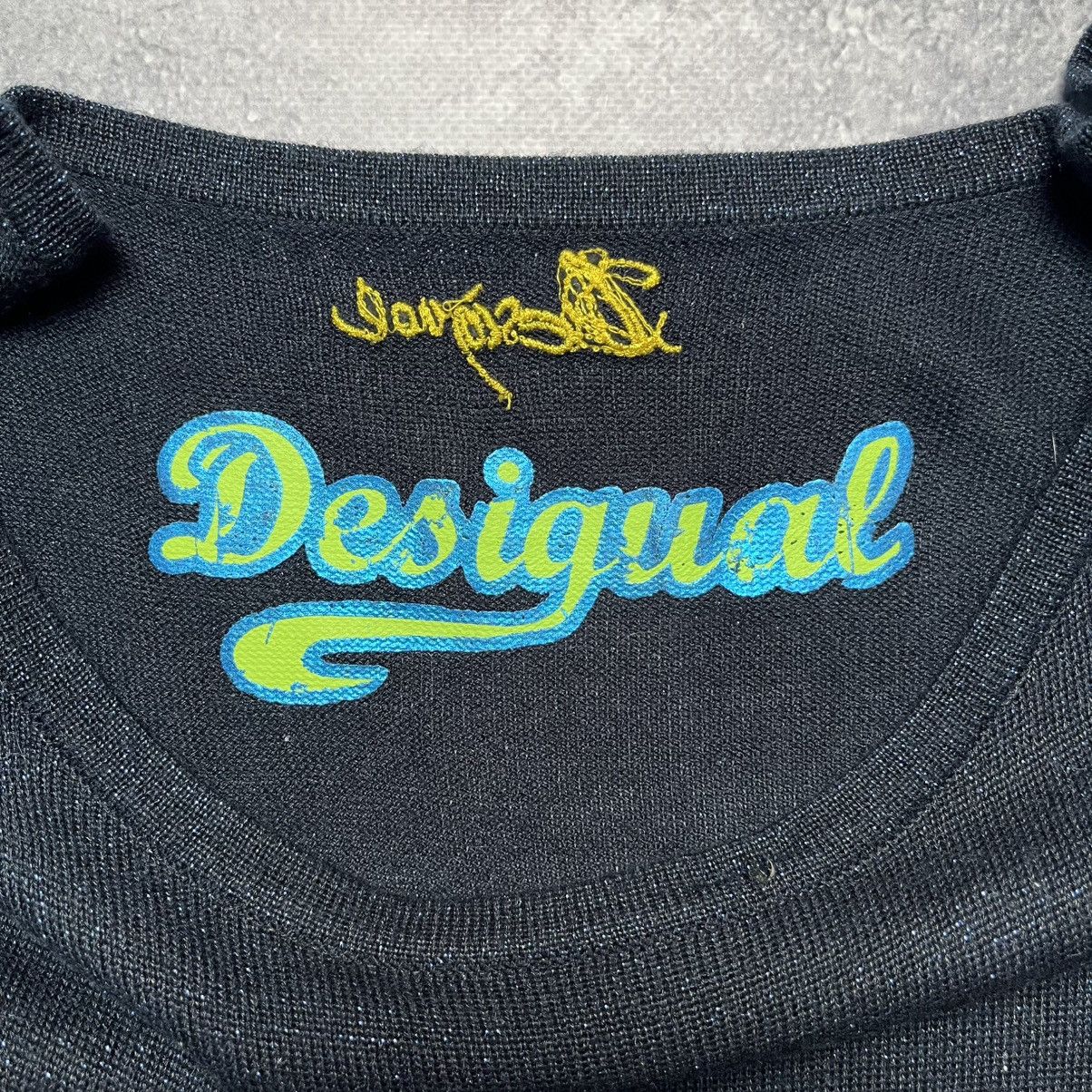 Desigual × Vintage Vintage Desigual Floral Glitter Sweater Avant-Garde Y2K Size M / US 6-8 / IT 42-44 - 4 Thumbnail