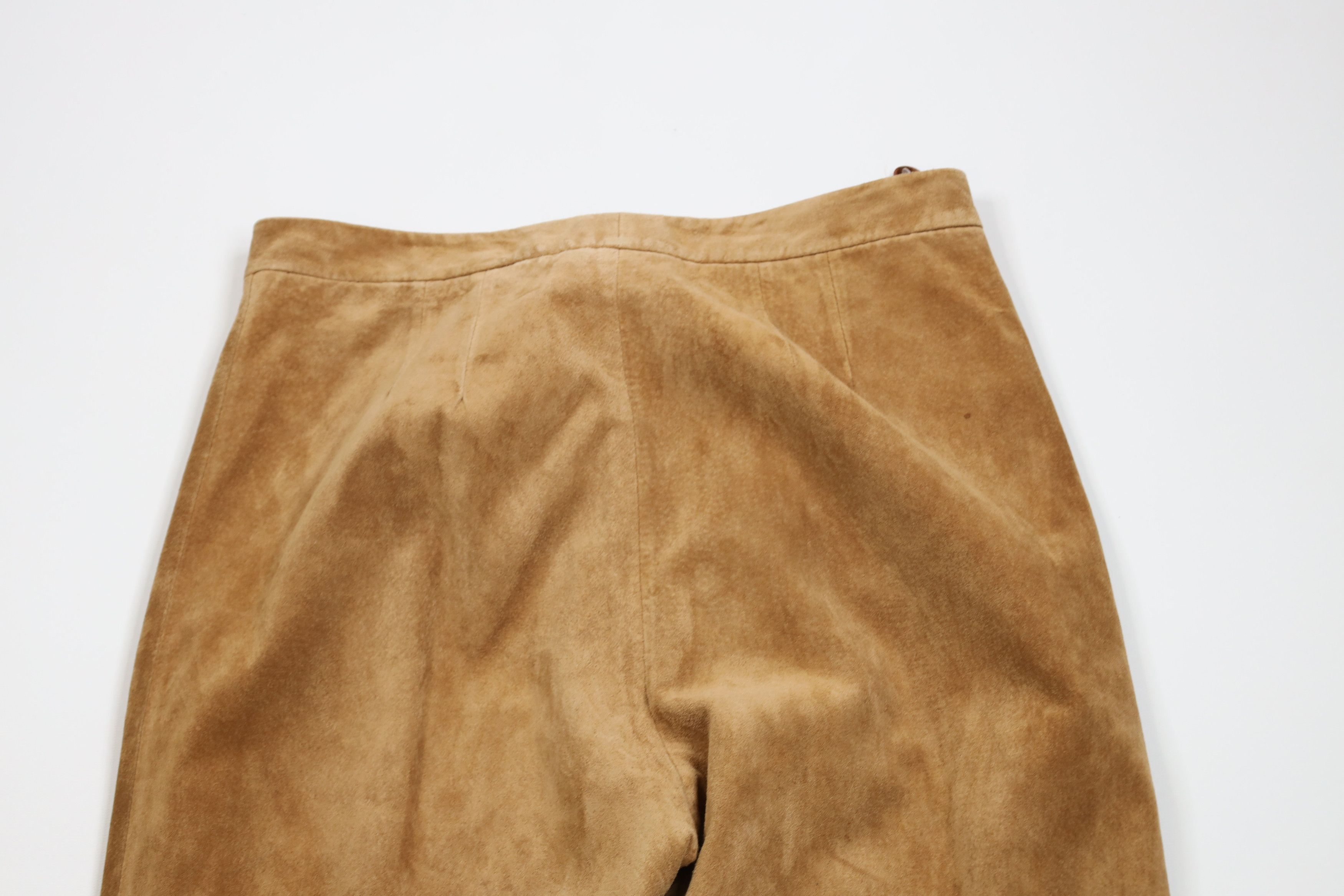 Vintage Vintage 90s Streetwear Leather Straight Leg Pants Brown Size 28" / US 6 / IT 42 - 9 Thumbnail