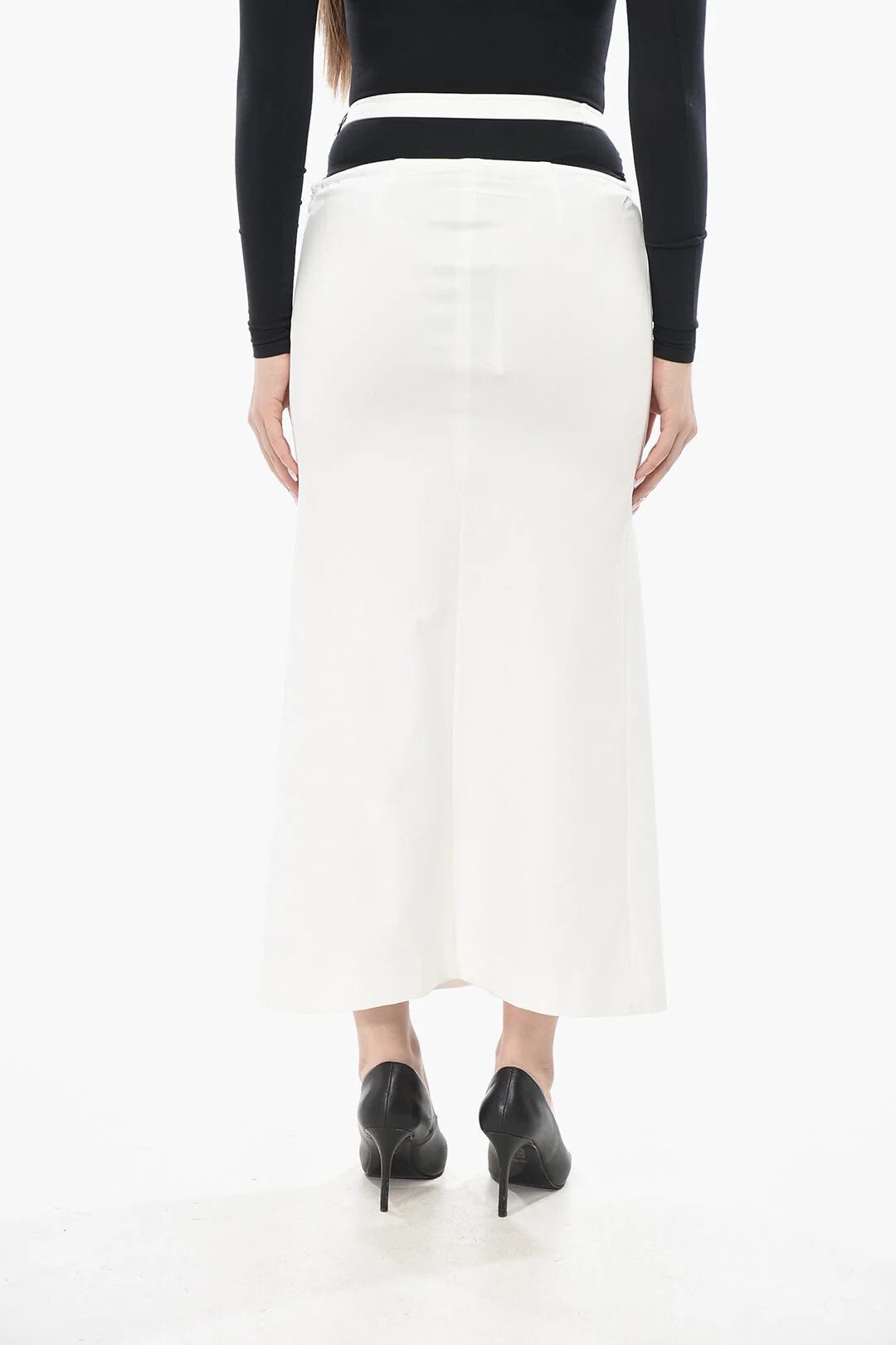 The Attico og1mm0426 Jersey Midi Skirt in White Size 28" / US 6 / IT 42 - 2 Thumbnail