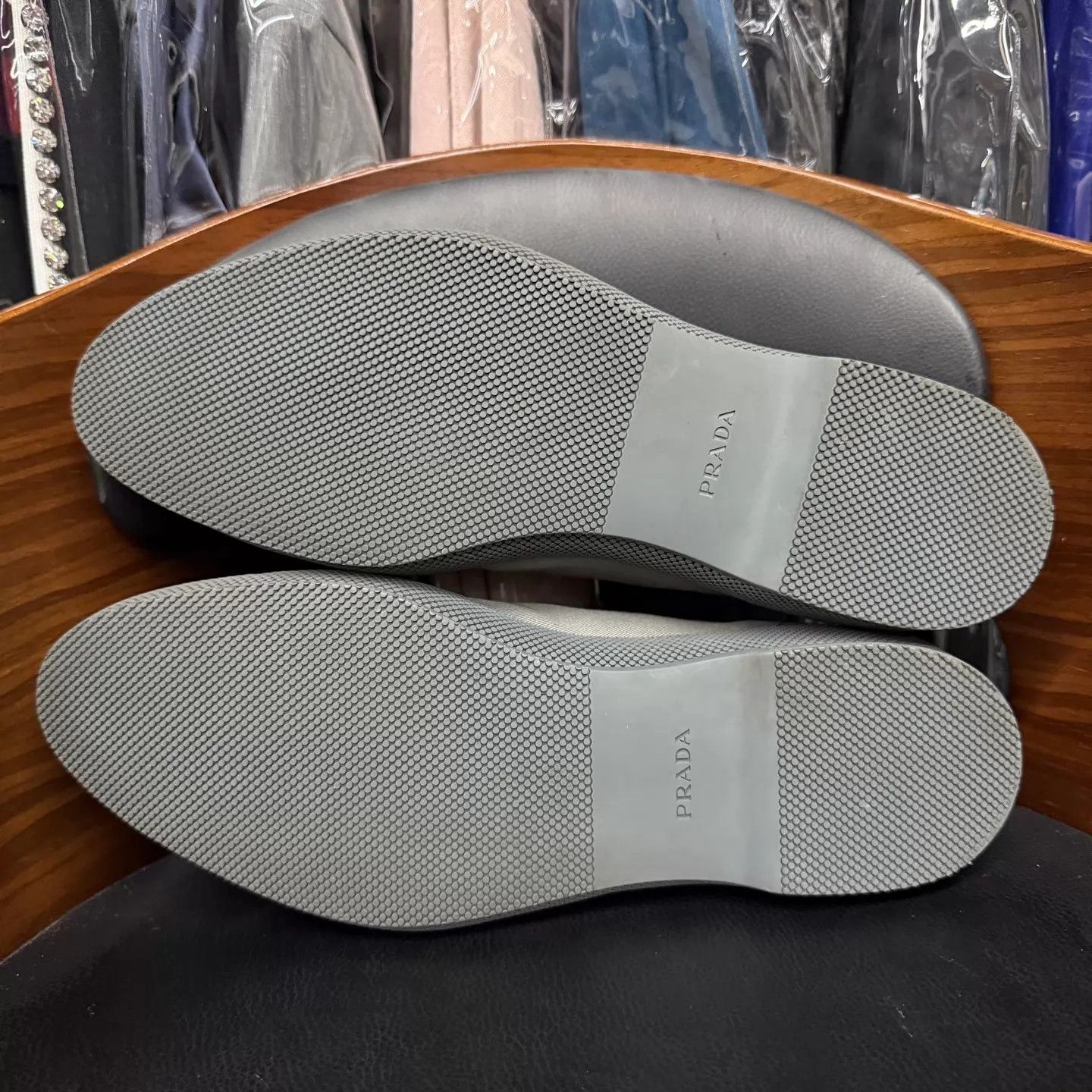 Prada Prada Gray Canvas & Leather Sneakers 8.5/42.5 Like New Size US 9.5 / EU 42-43 - 9 Thumbnail
