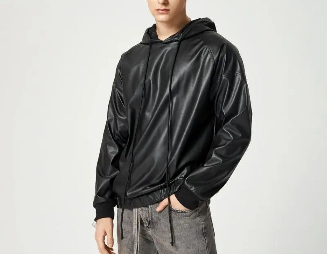 Vintage Reflective PU Leather Hooded Hoodies Size US S / EU 44-46 / 1 - 4 Thumbnail