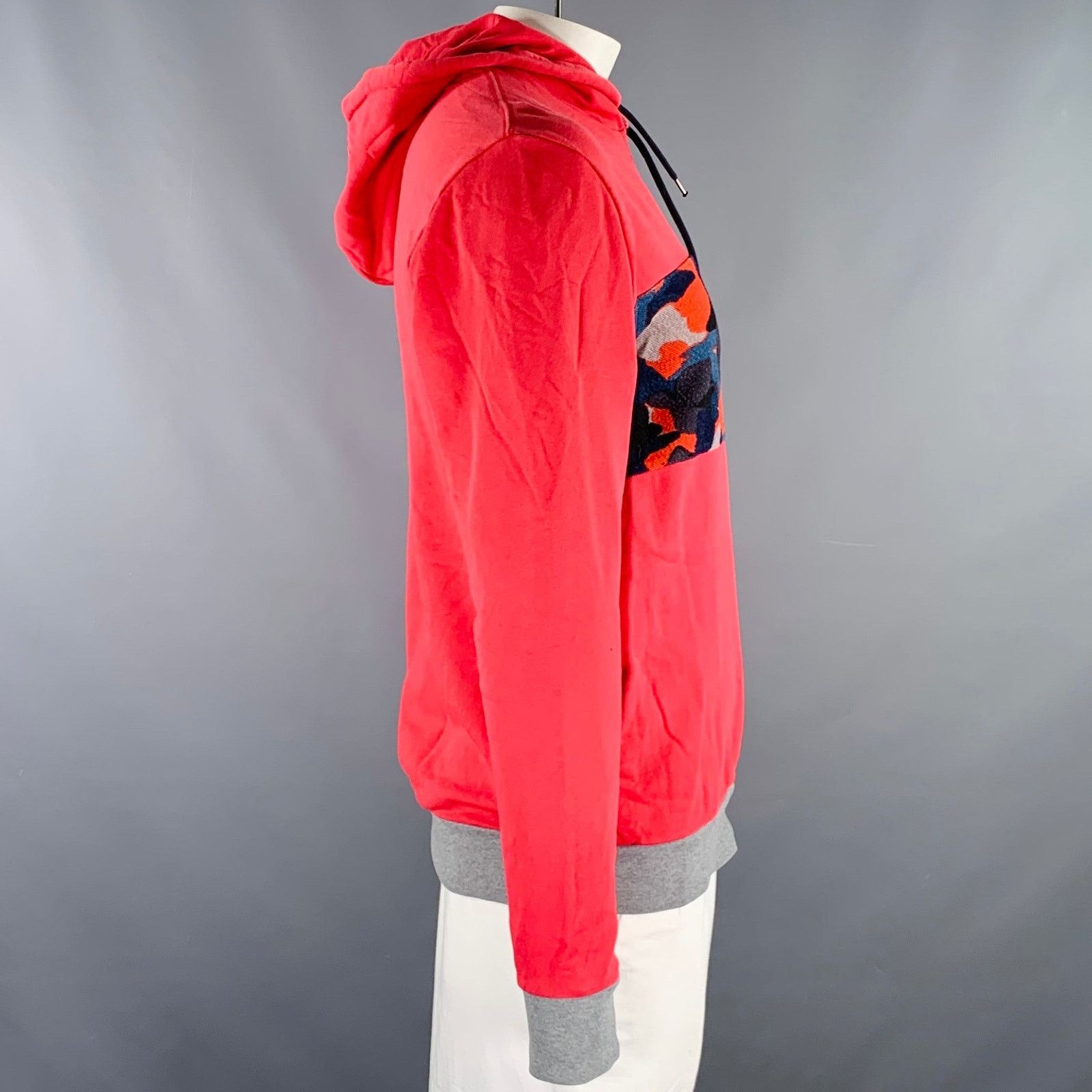 Paul Smith Size L Red Blue Mixed Fabrics Cotton Hooded Sweatshirt Size US L / EU 52-54 / 3 - 2 Thumbnail