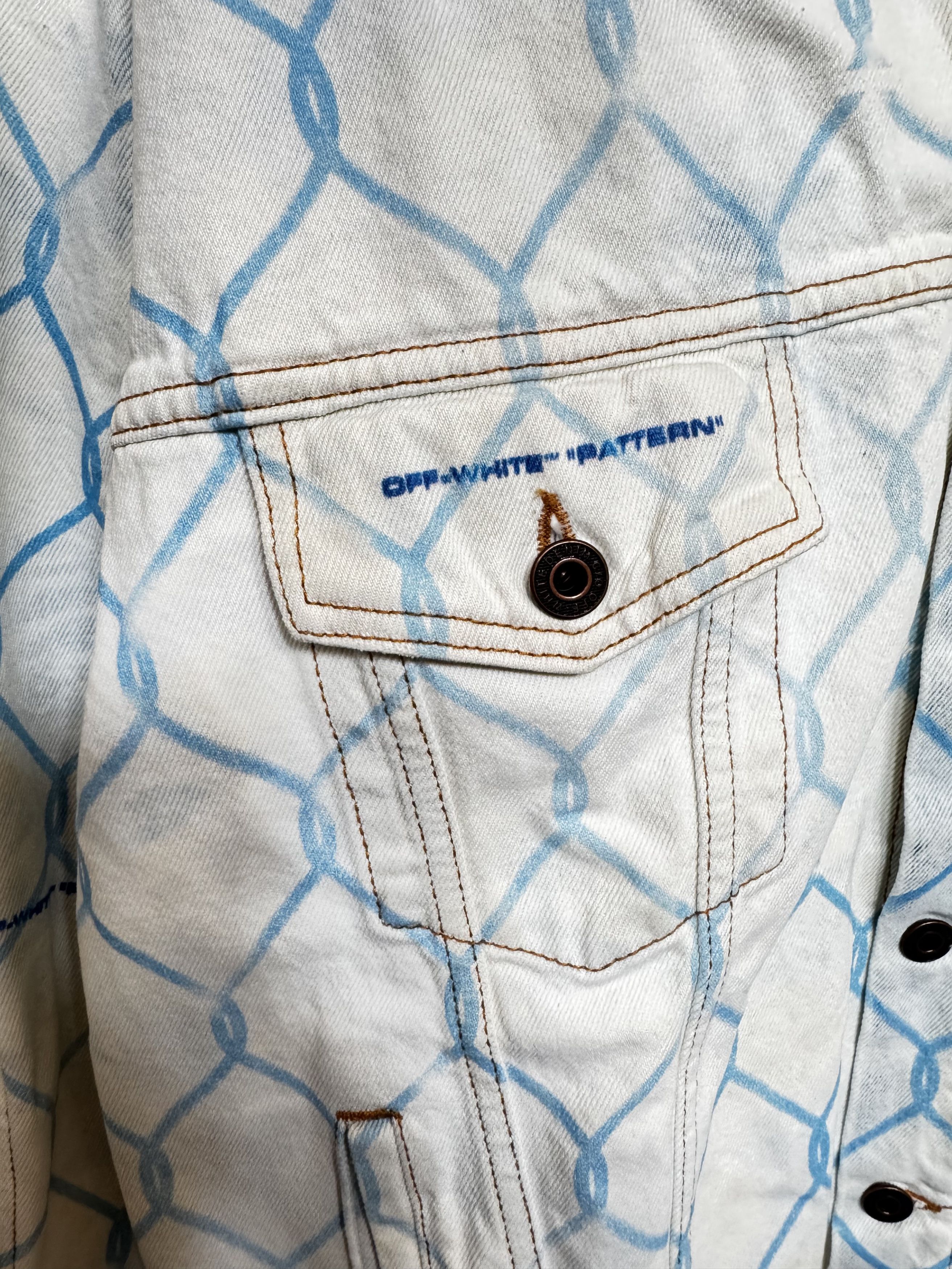Off-White Off-White Oversized Chain Link Fence Denim Jacket Size M Size US M / EU 48-50 / 2 - 3 Thumbnail