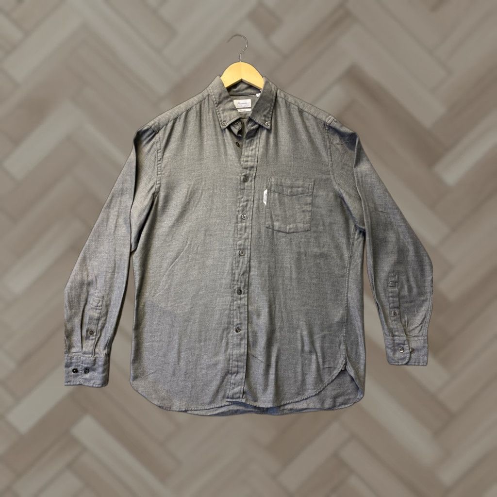 Faconnable VINTAGE Faconnable Men’s Cotton Shirt Long Sleeve Button-Up M Gray Regular All Seasons 90s City Classic Mens Size US M / EU 48-50 / 2 - 1 Thumbnail