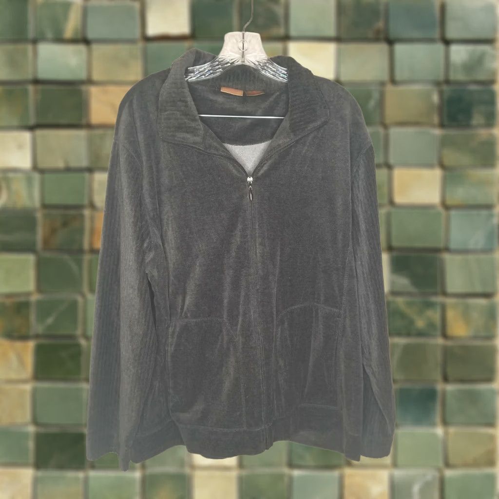 Vintage NorthCrest Womens Zip Up Black Long Sleeve Sweater 1X Plus Size Womens Full Zip Sleeve Black 1X Size XL / US 12-14 / IT 48-50 - 1 Thumbnail