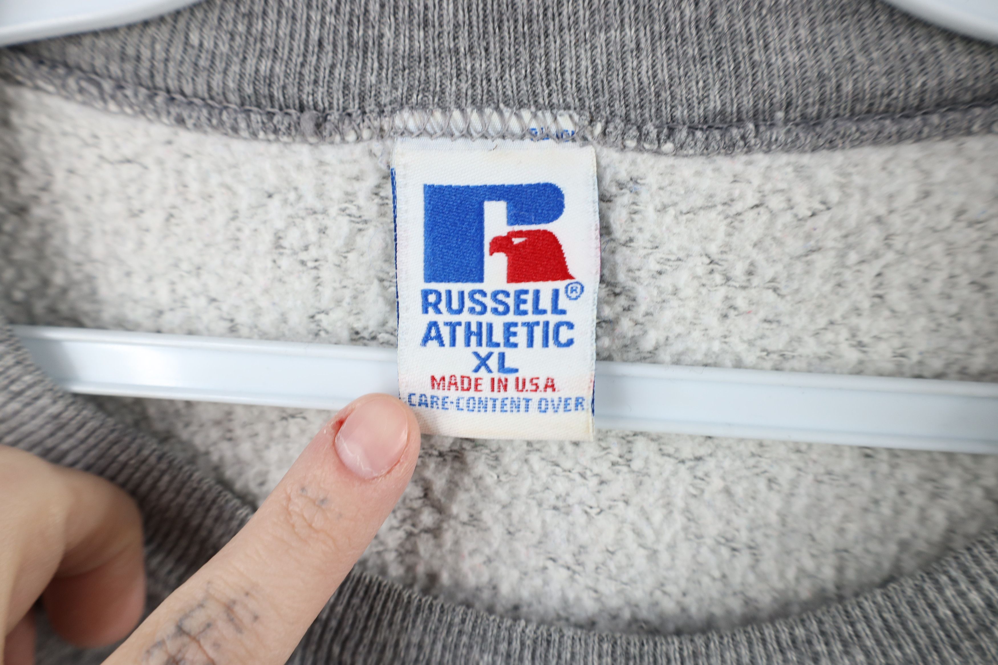 Russell Athletic × Vintage Vintage 90s Russell Athletic Crewneck Sweatshirt Gray USA Size US XL / EU 56 / 4 - 10 Thumbnail