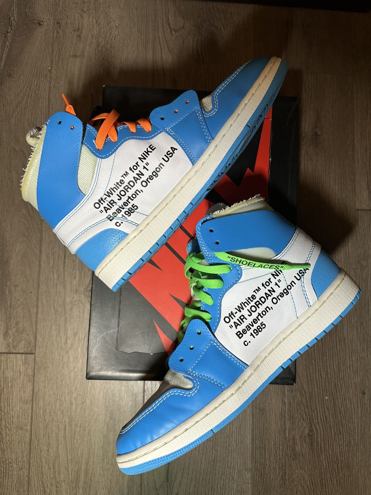 Jordan Brand × Off-White OFF WHITE JORDAN 1 UNC Size US 9.5 / EU 42-43 - 2 Thumbnail