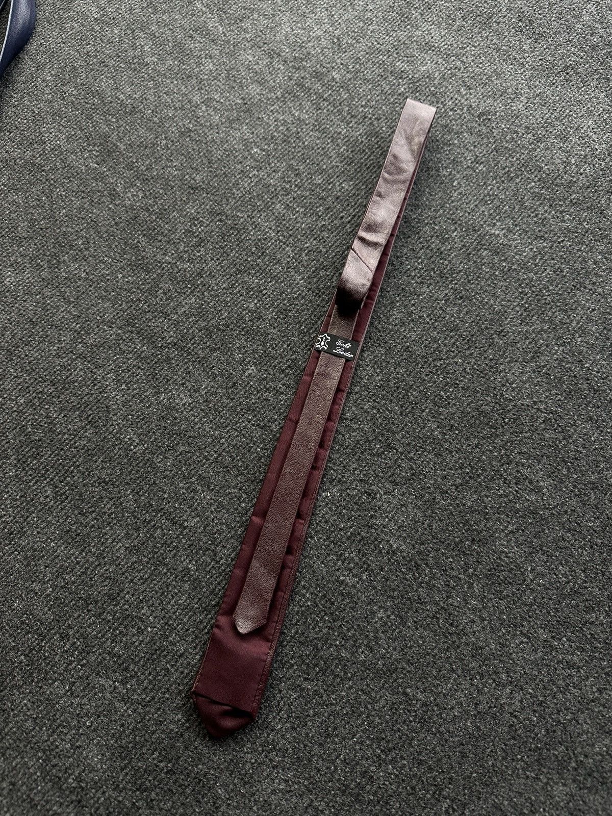 Other 🚨 LEATHER BURGUNDY ITALY TIE LUXURY VNTG RARE OLD MONEY Size ONE SIZE - 1 Thumbnail