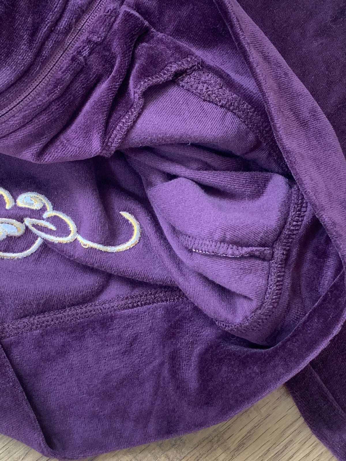 Ed Hardy VINTAGE VELOUR ED HARDY 2000s CROPPED ZIP UP HOODIE Size S / US 4 / IT 40 - 8 Thumbnail