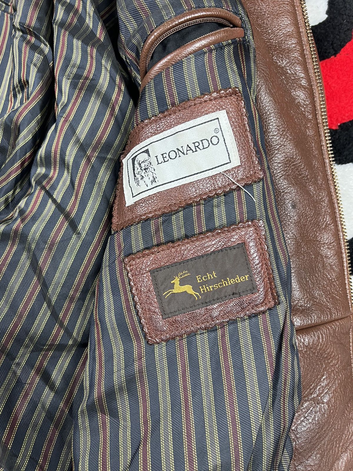 Genuine Leather Vintage Brown Boxy Soft Leather Bomber USA Faded Jacket Size US XL / EU 56 / 4 - 14 Thumbnail